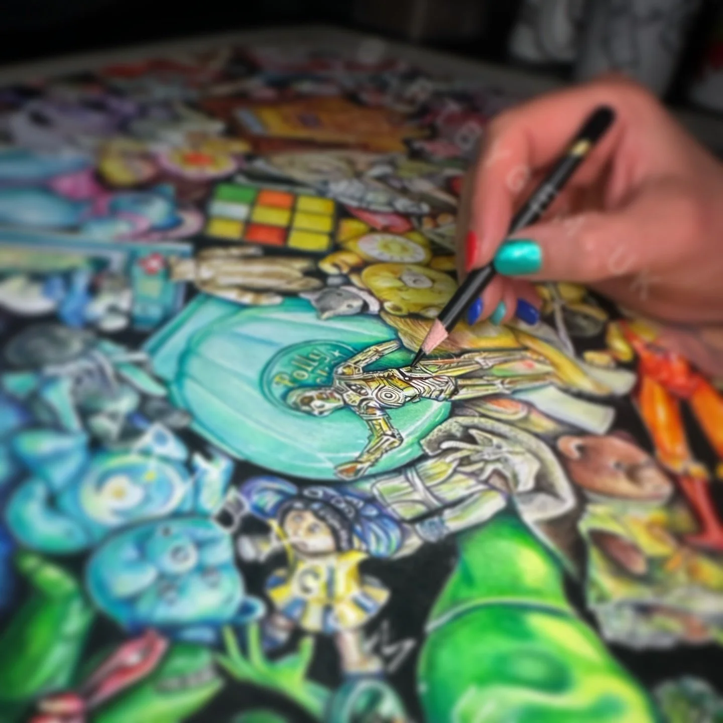 &ldquo;80s kids&hellip; do you recognise these? 👀 

This piece has been years in the making, packed with the toys and memories we grew up with.

And it&rsquo;s finally finished.

Next step &rarr; getting it professionally photographed for a limited 