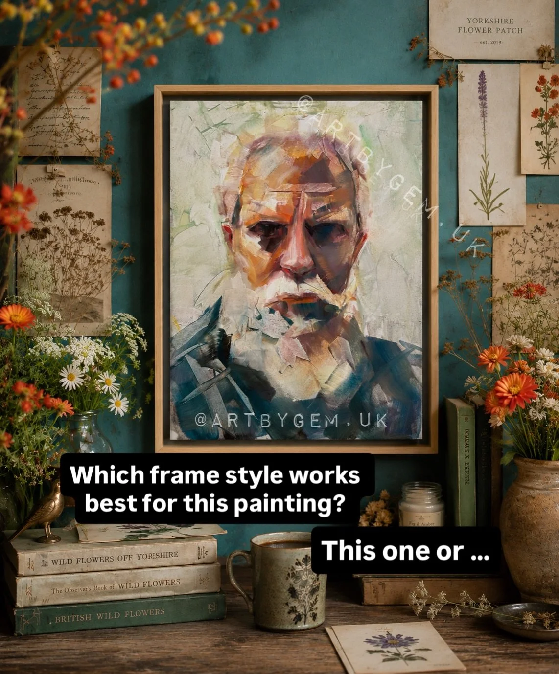 How should I frame this oil painting? Which do you think works best? 

#artframe #oilpainting #portraitart #portraitart #portraitartist