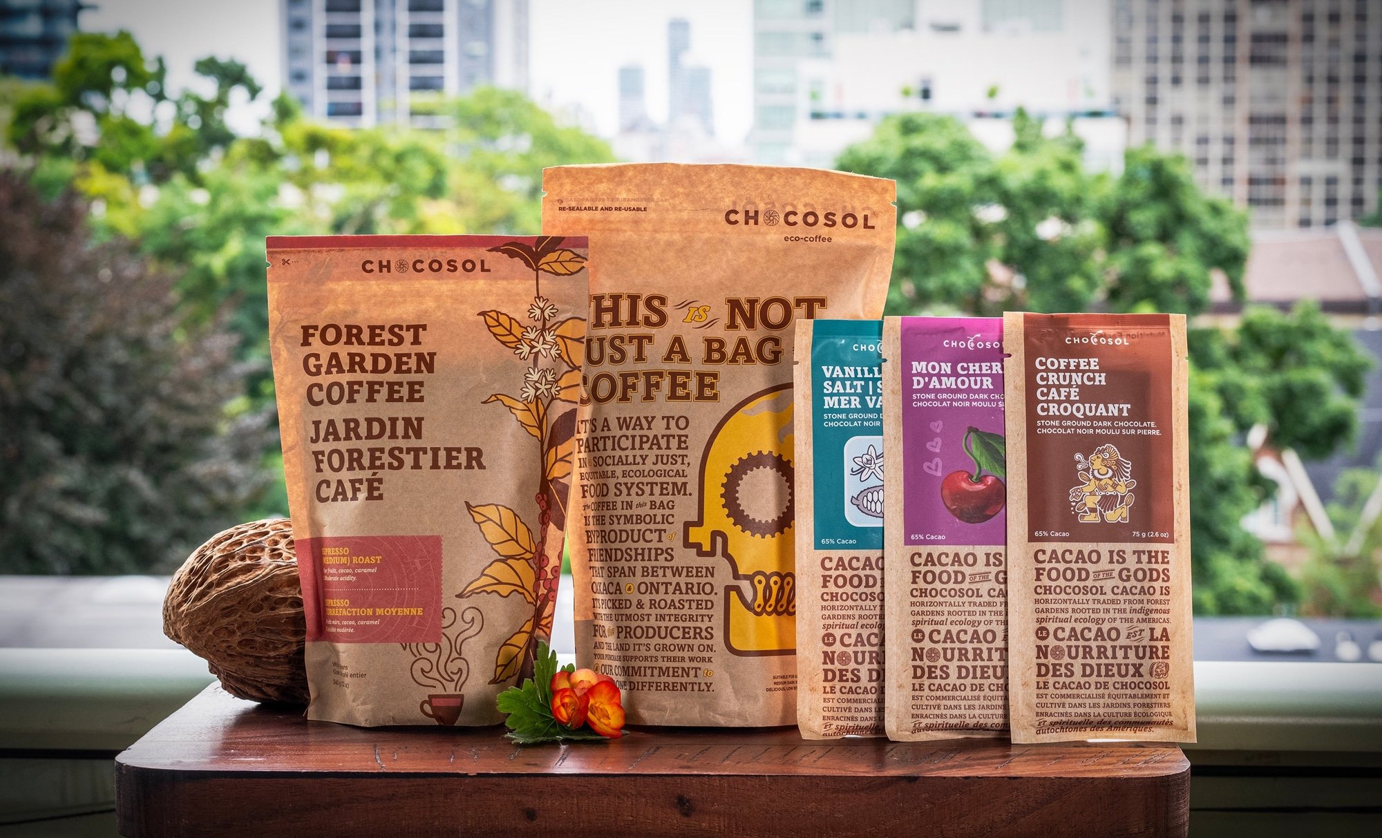 Chocosol coffee and bars