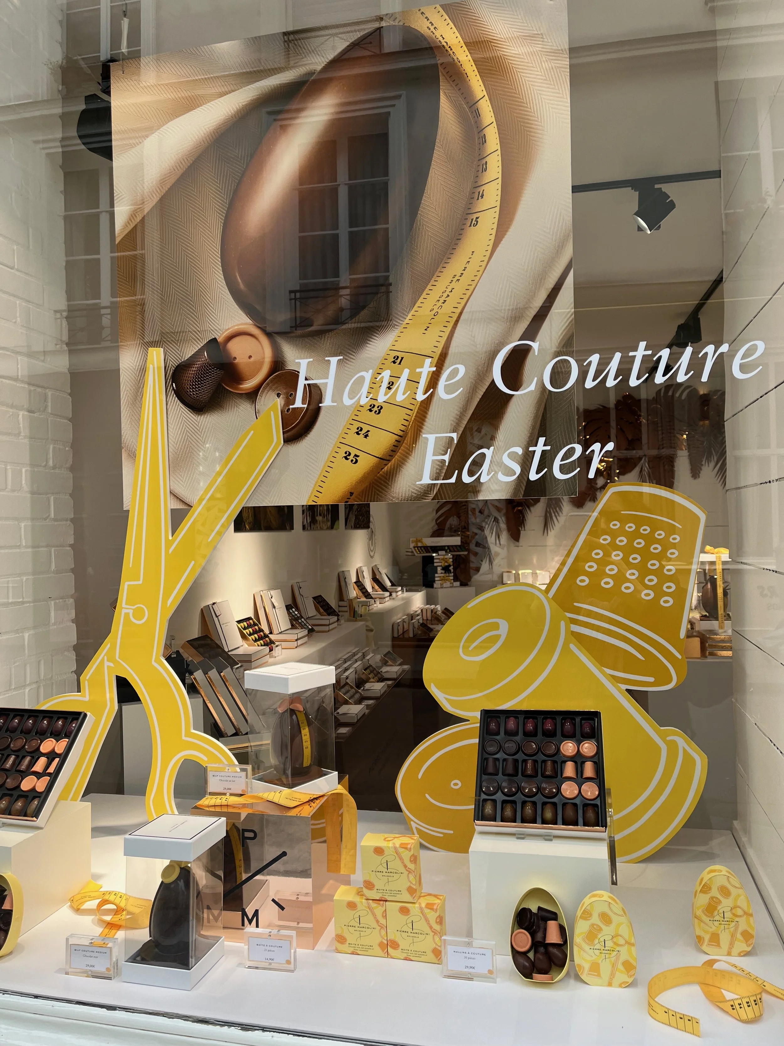 Haute Couture Easter windows at Pierre Marcolini