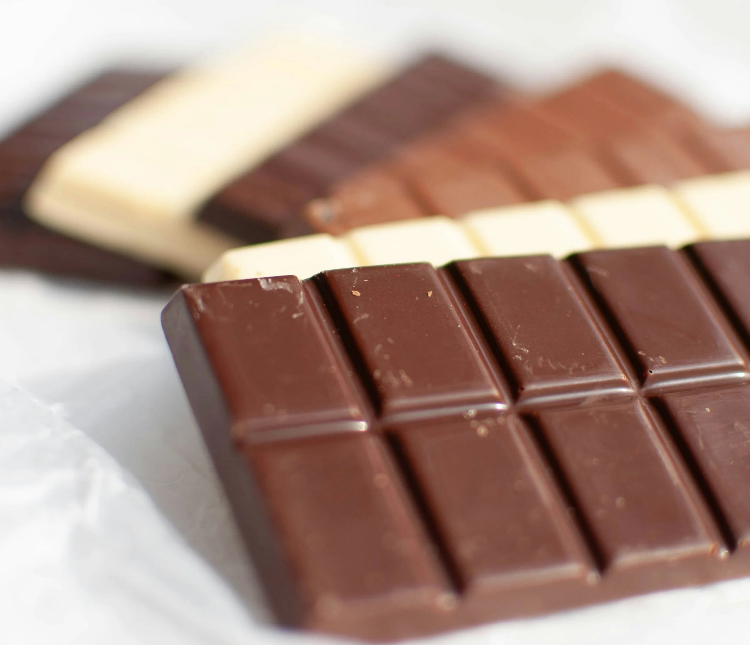 Dark, milk and white chocolate