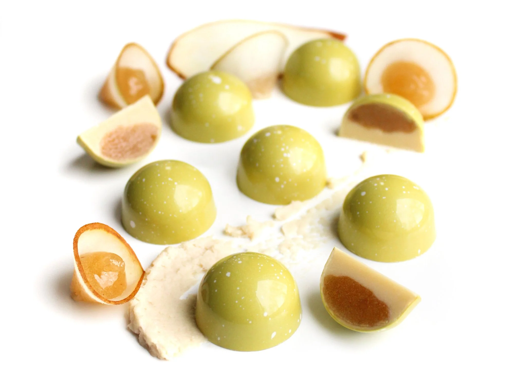 A pear sake bonbon from Mellis Chocolate