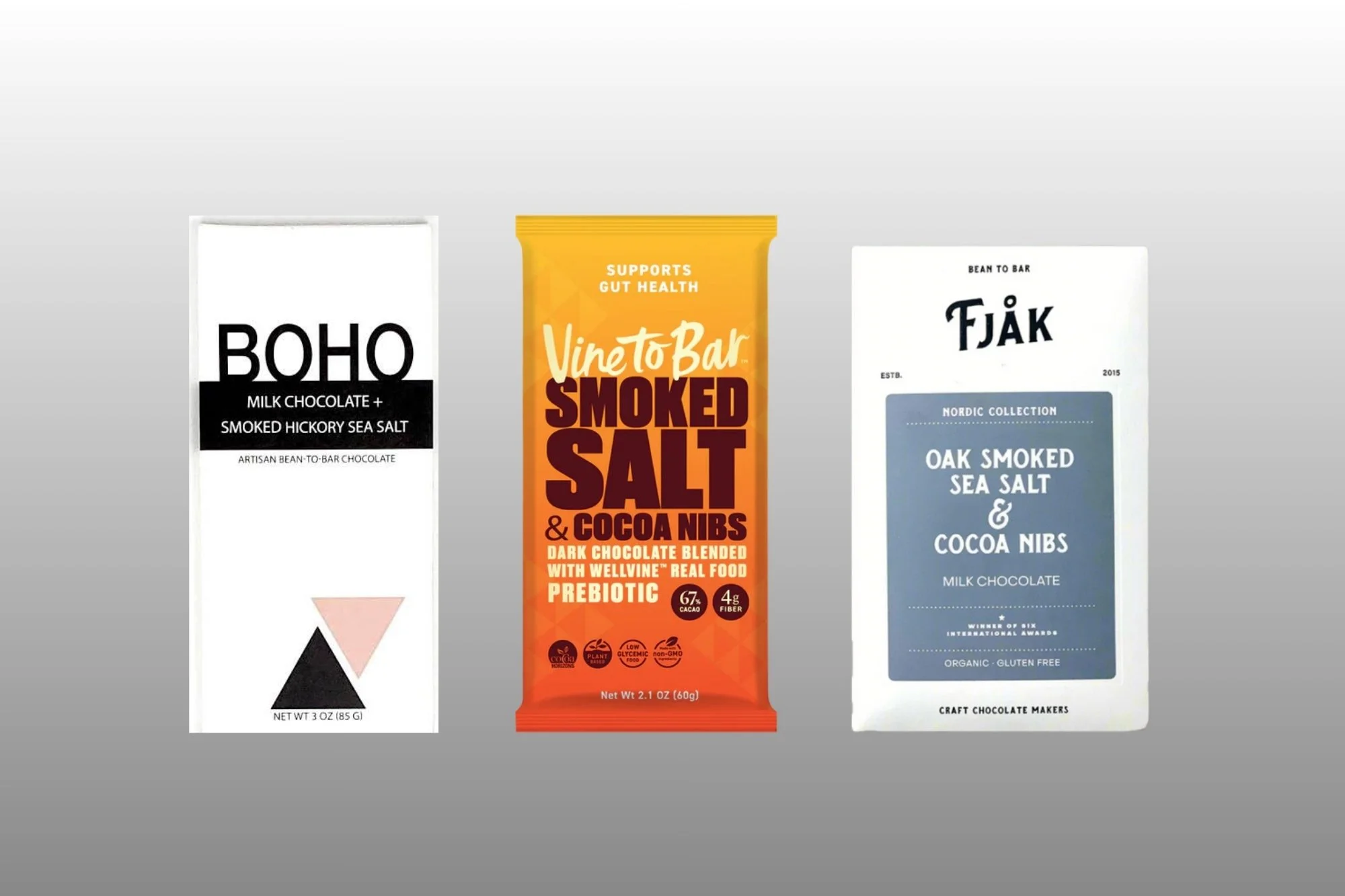Salt smoked chocolate bars