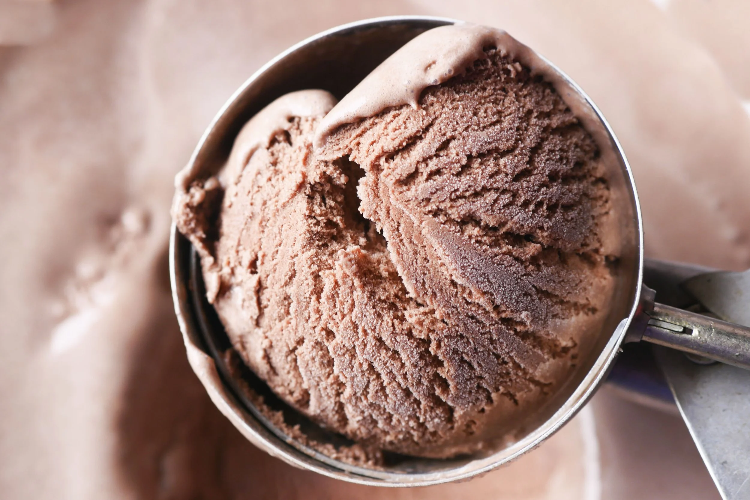Scoop of chocolate ice cream