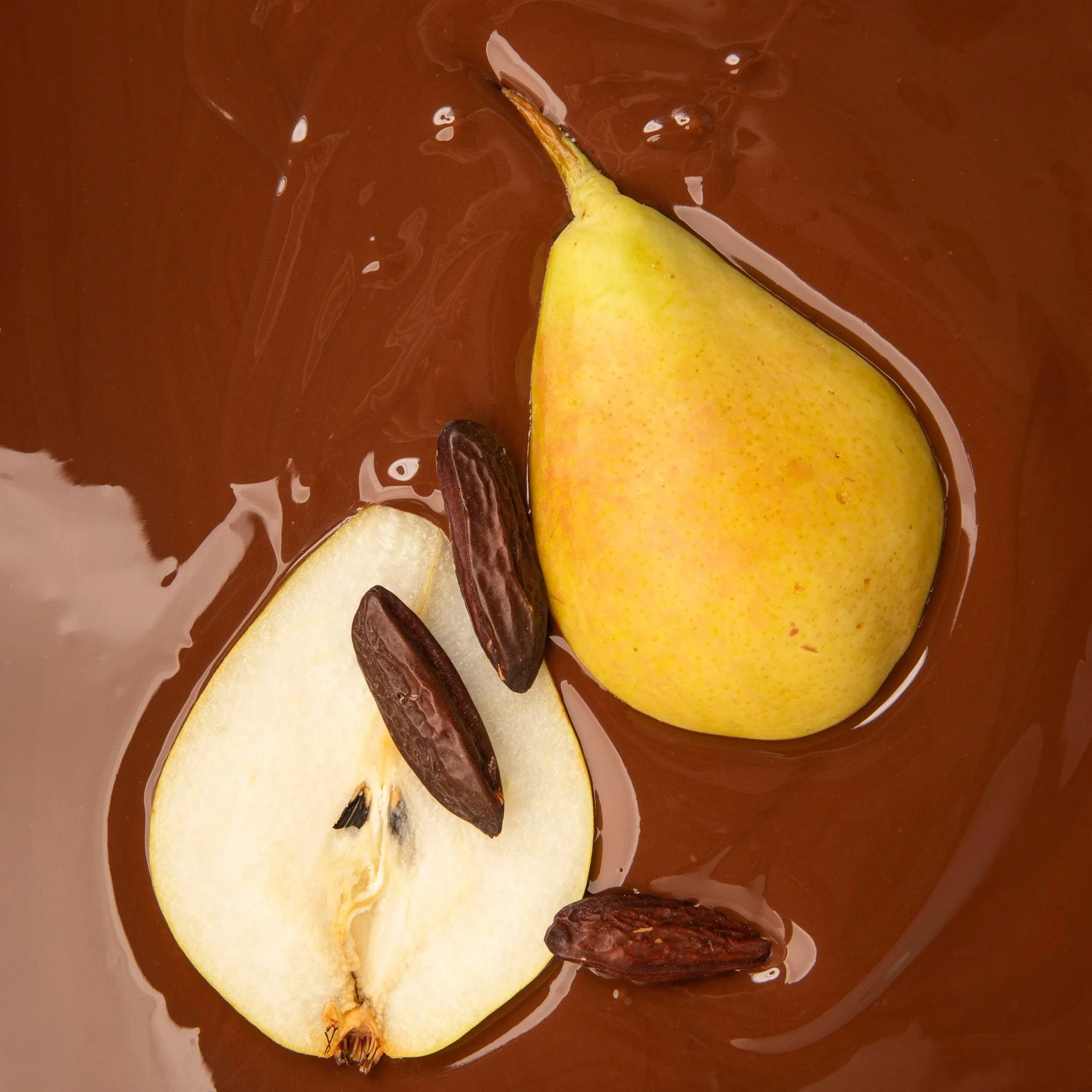 Chocolate, pear and tonka beans