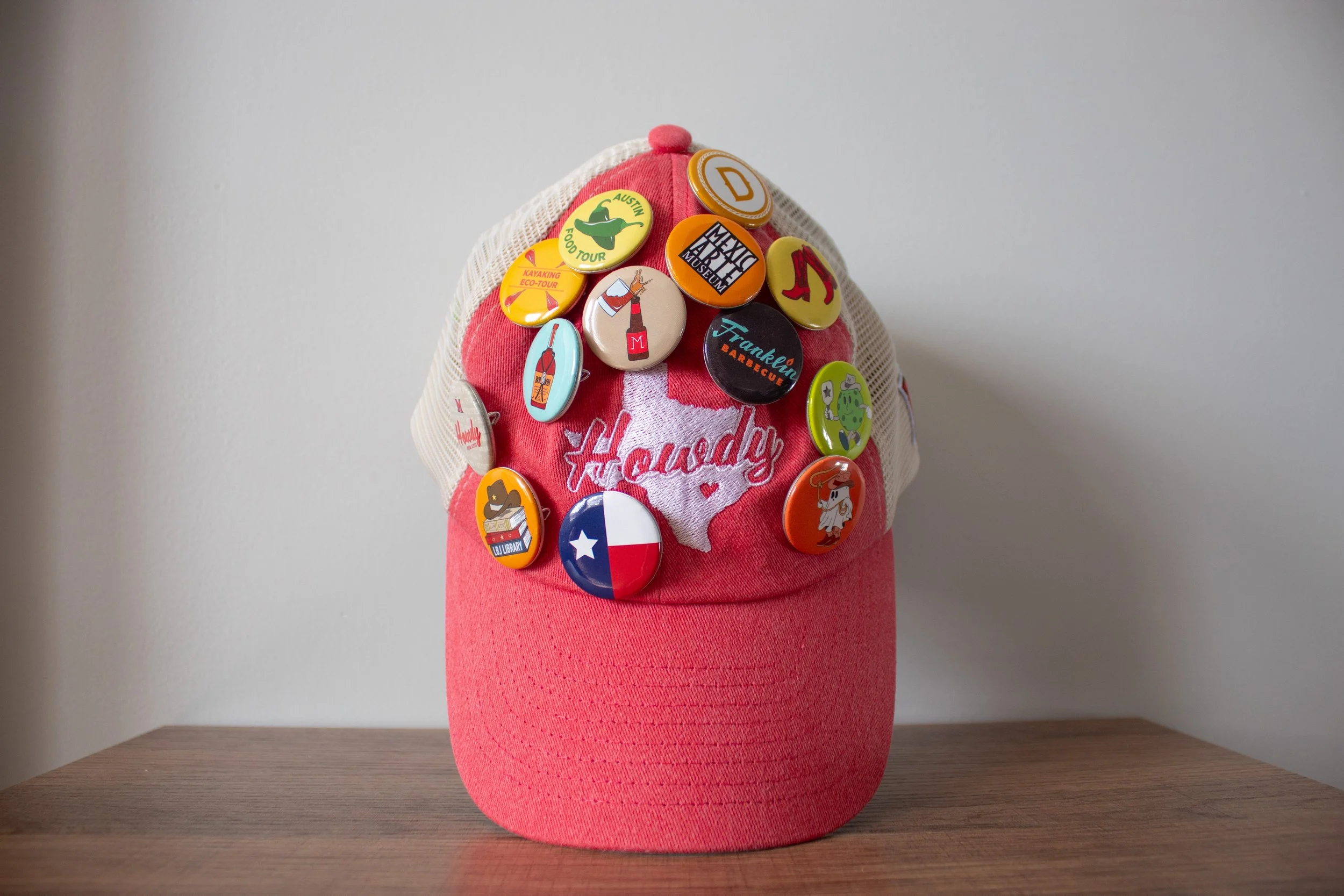 Buttons on a hat