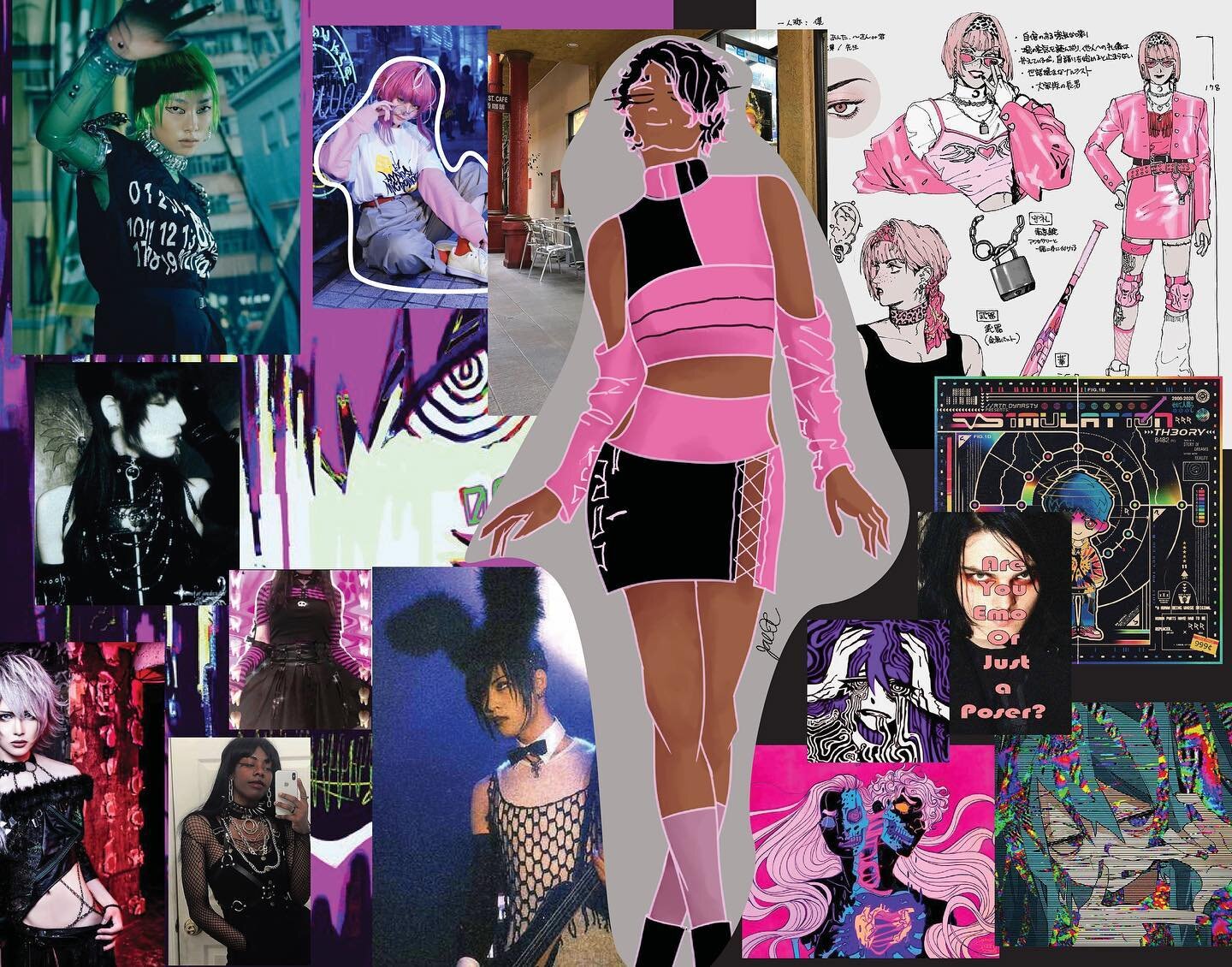 XD 💖🖤 Welcome to the Eyestrain Gang 1/3🖤💖XD
.
So, I have finally risen to the challenge and made my knitwear collection for the semester an Emo/Scene revival with a splashing of Visual Kei for flavor. The real reason for this was I wanted to desi