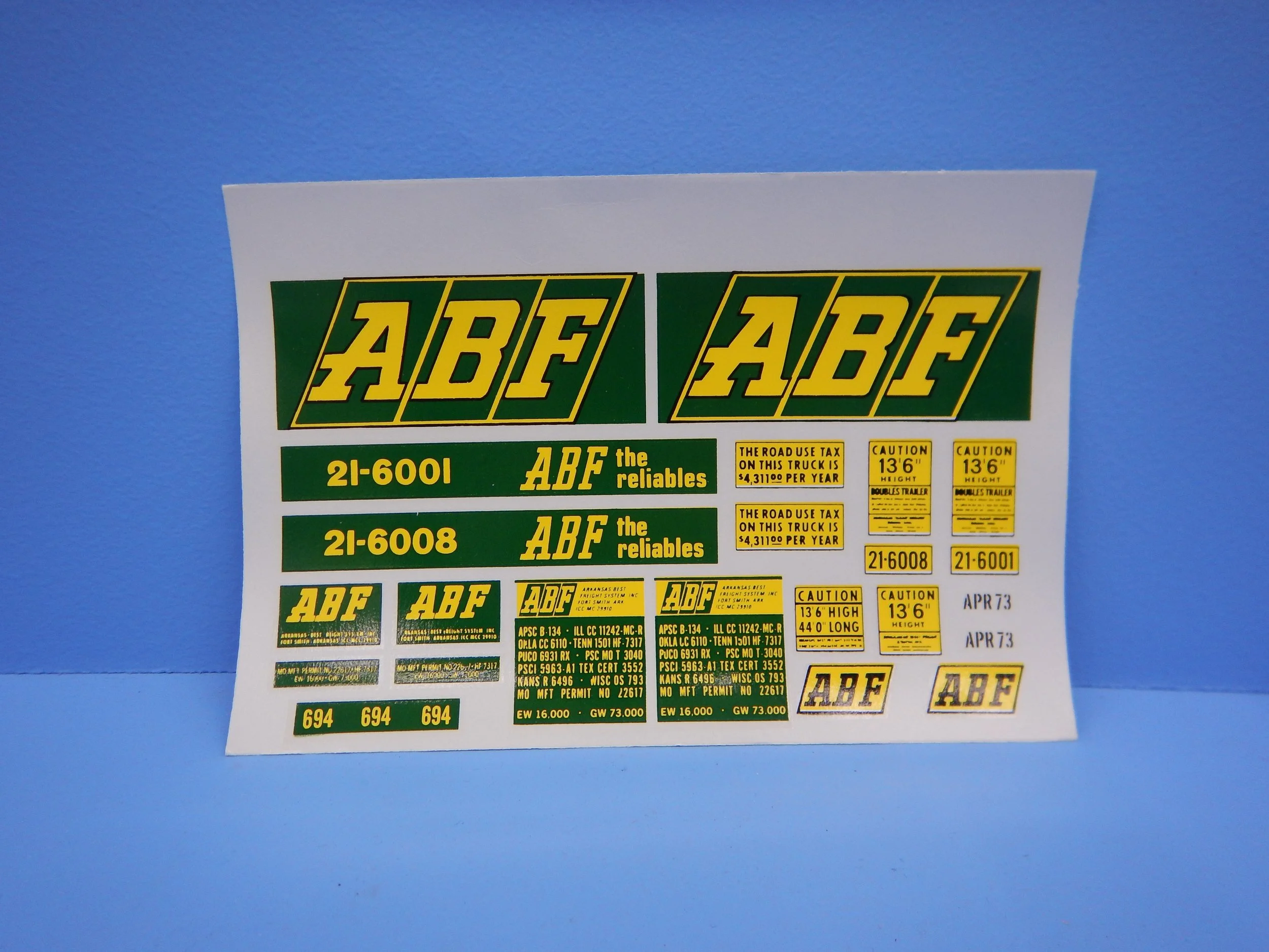 ABF DECAL SHEET, DECABF