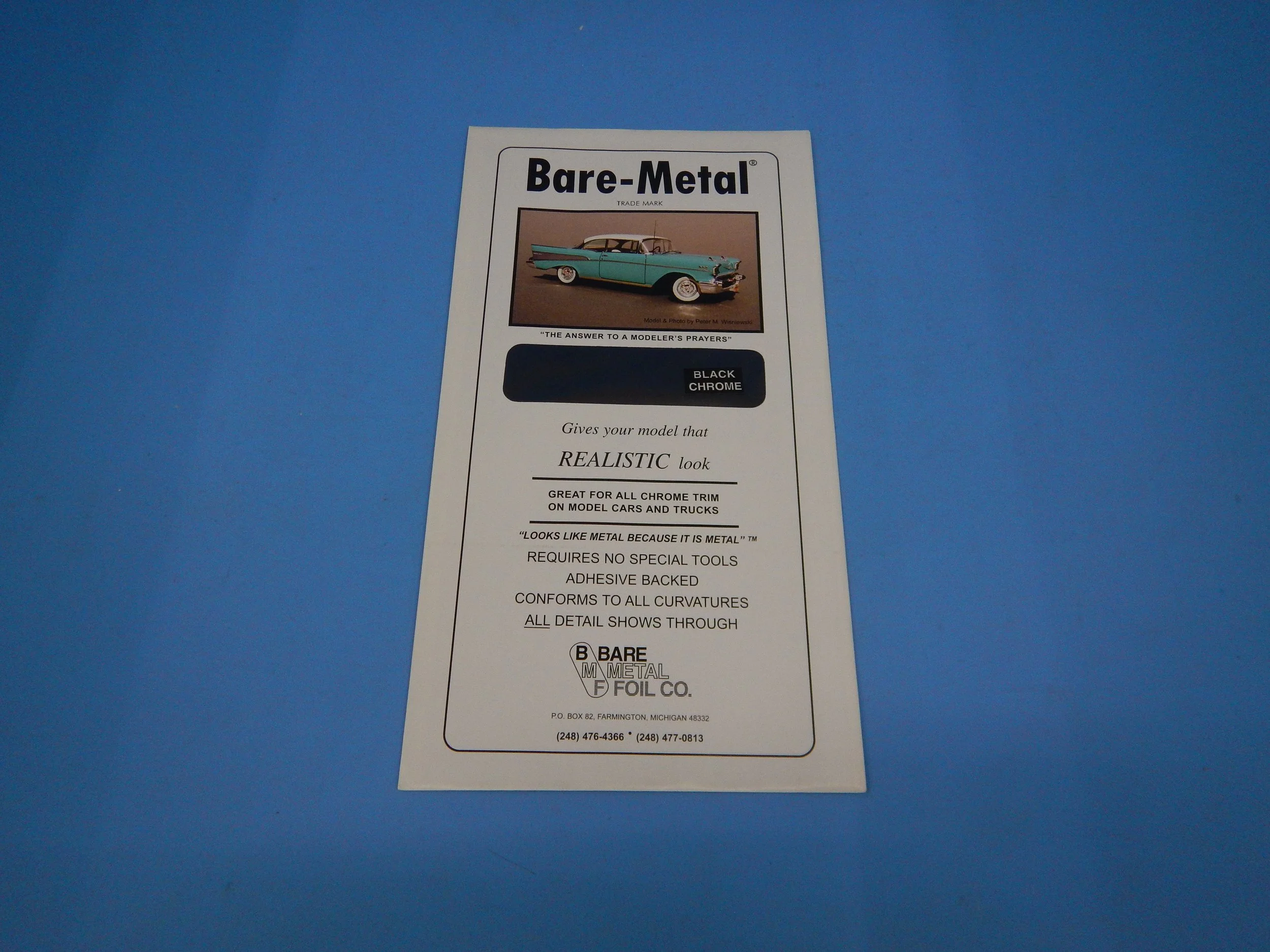BLACK CHROME METAL FOIL. INVENTORY MOVED, BMF3