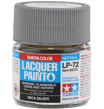 TAMIYA MICA SILVER LAQUER, 10 ML JAR, LP72