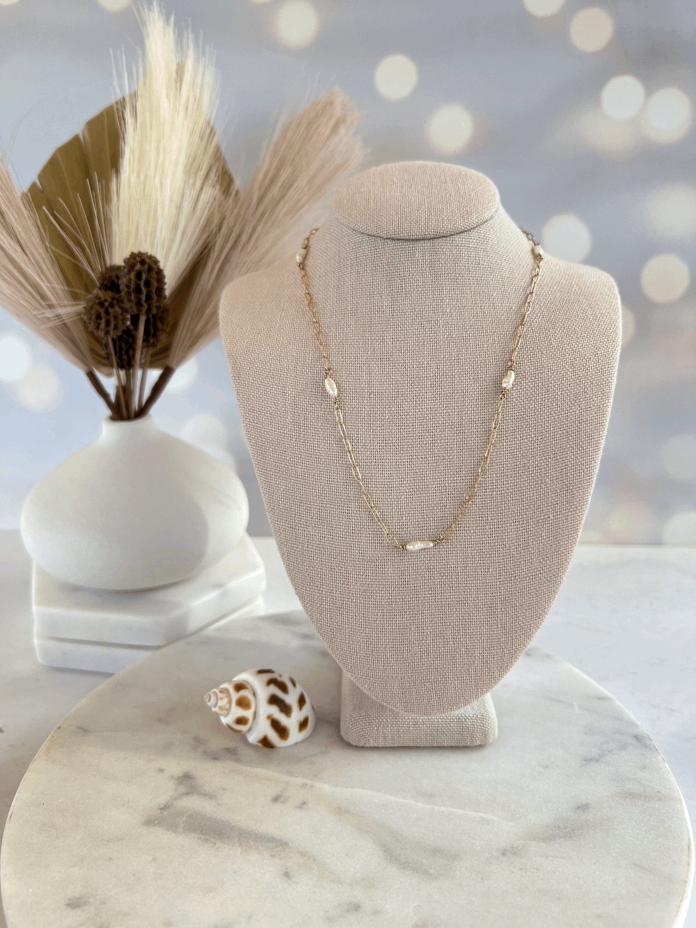 Pearl Breeze 14k Gold Filled Necklace — Central Coast Glow