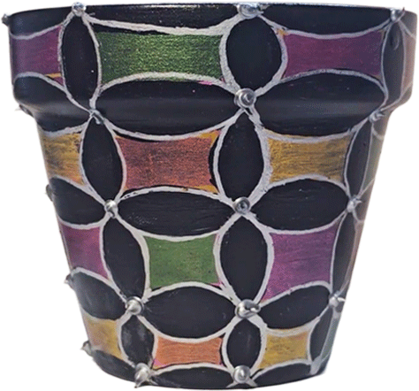 Metallic Pattern Pot