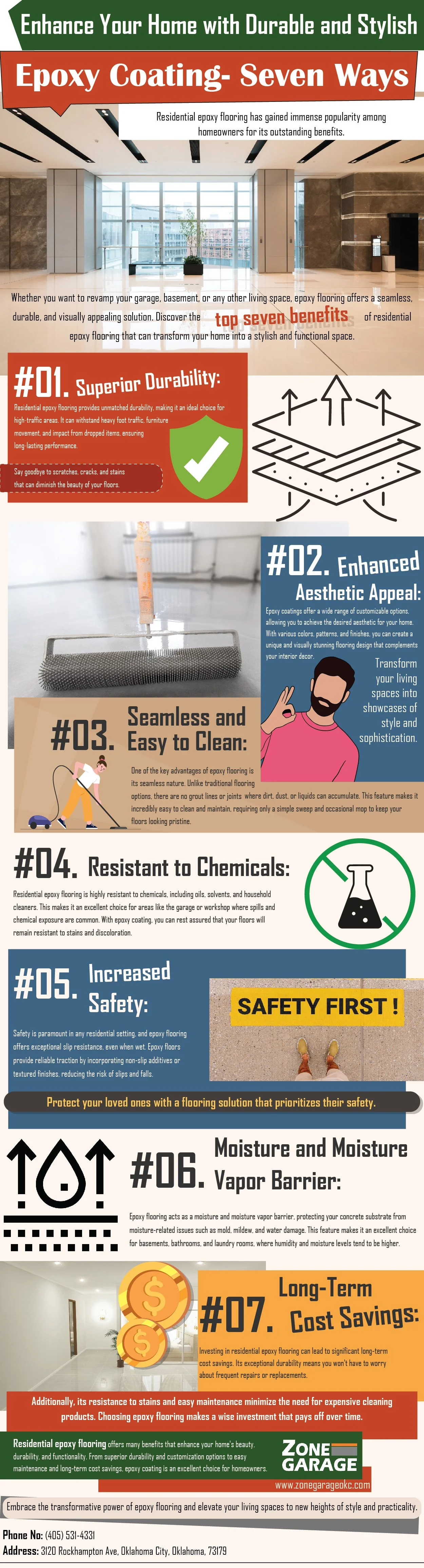 Enhance Your Home with Durable and Stylish Epoxy Coating - Infographic