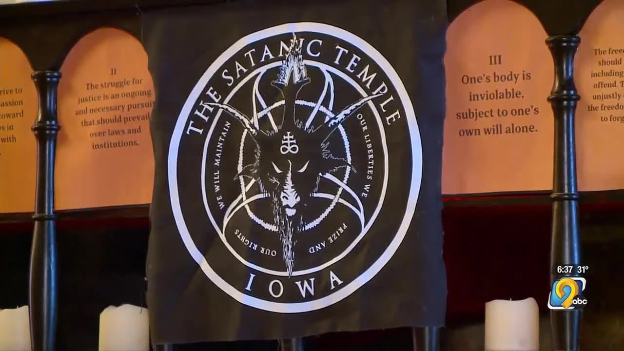 Call to prayer for the end of the blasphemy of Satanic Temple displays.