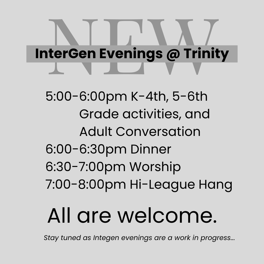 InterGen Sundays start now.