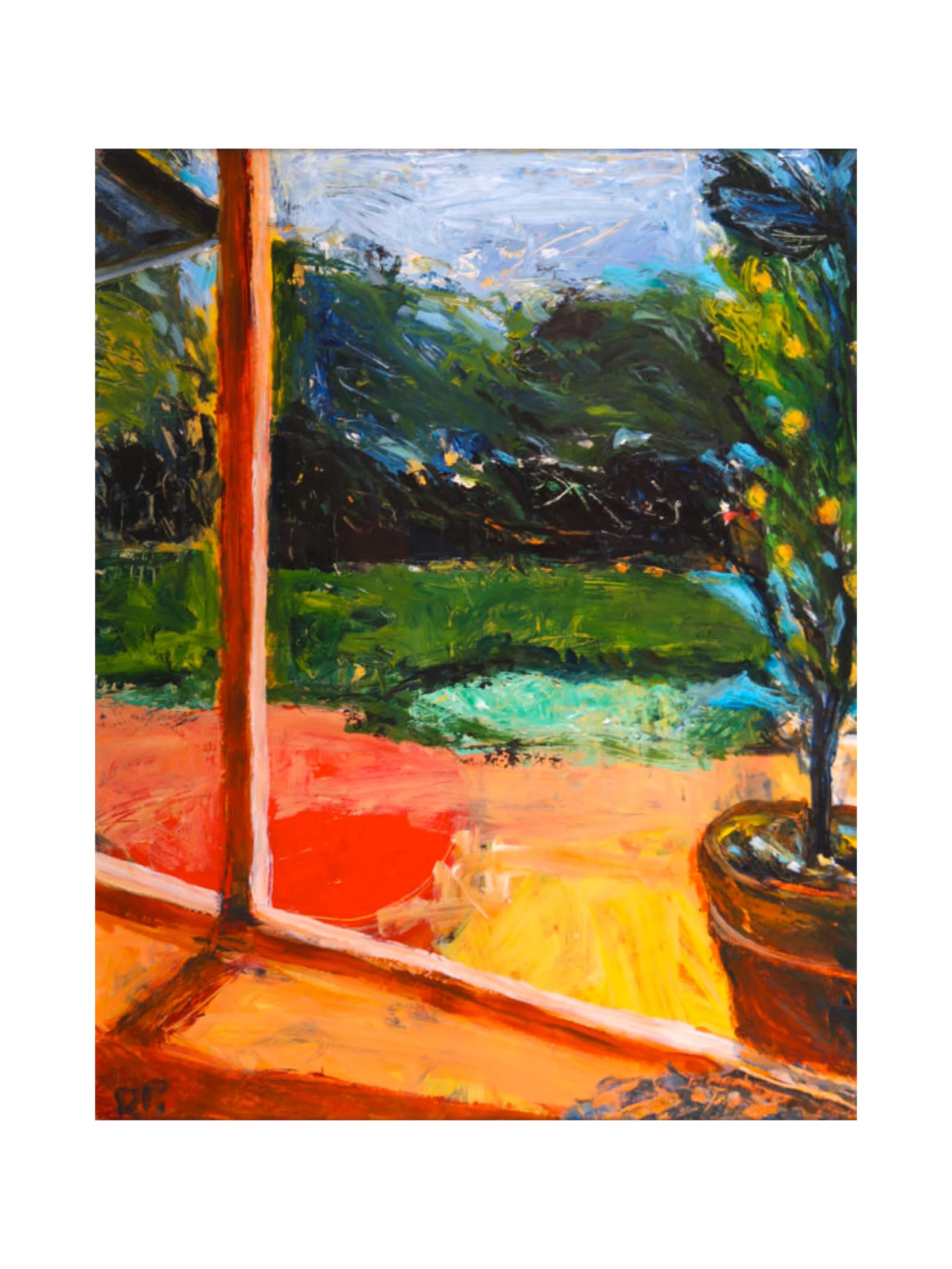 Lemon Tree & Window, acrylic on paper, 20" x 24" Unavailable