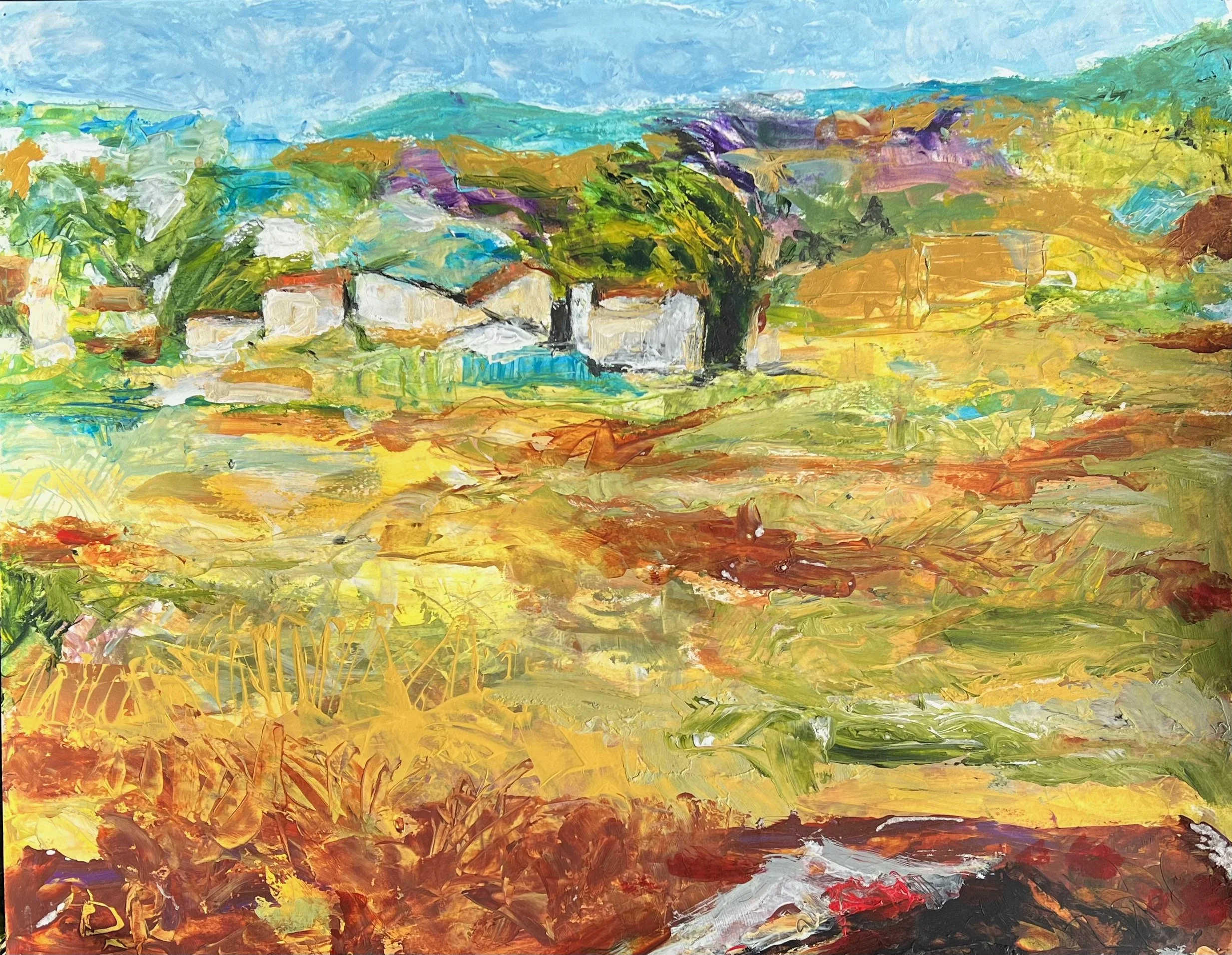 Marsh, acrylic on paper, 24" x 18"