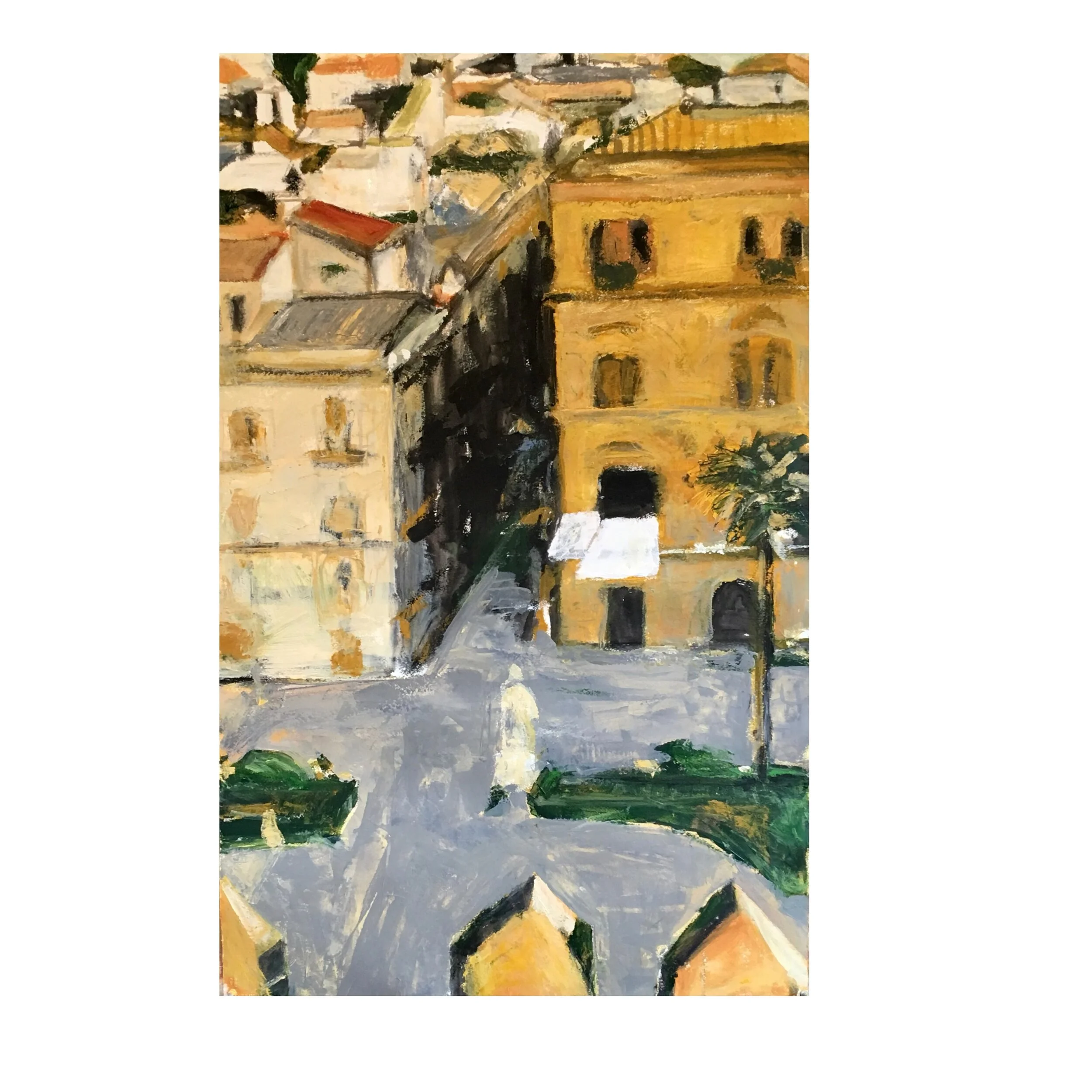 Palermo Piazza Acrylic on d'Arches Paper 25.2" x 40.5" SOLD