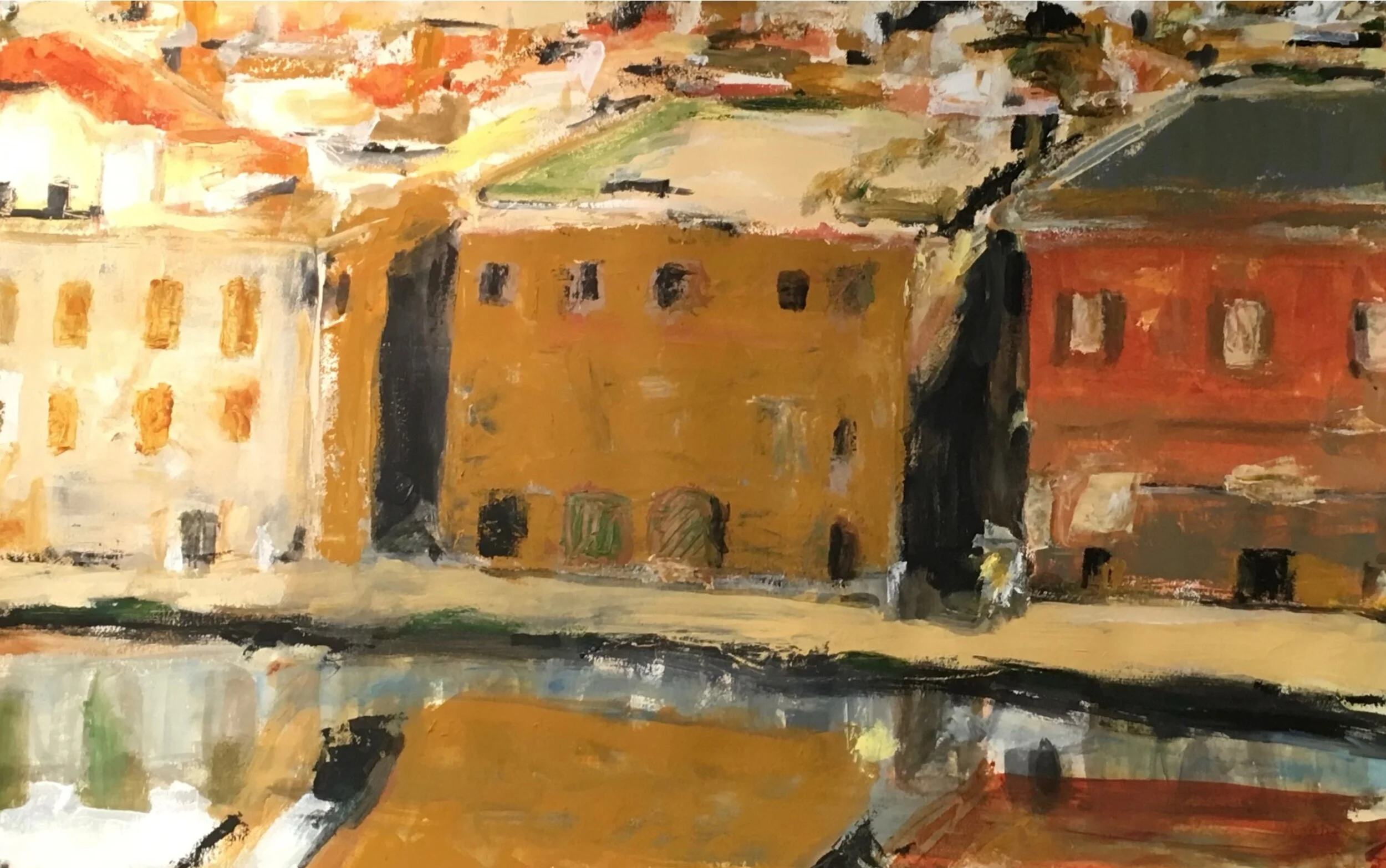 Palermo Street Acrylic on d'Arches Paper 40.5" x 25.2"