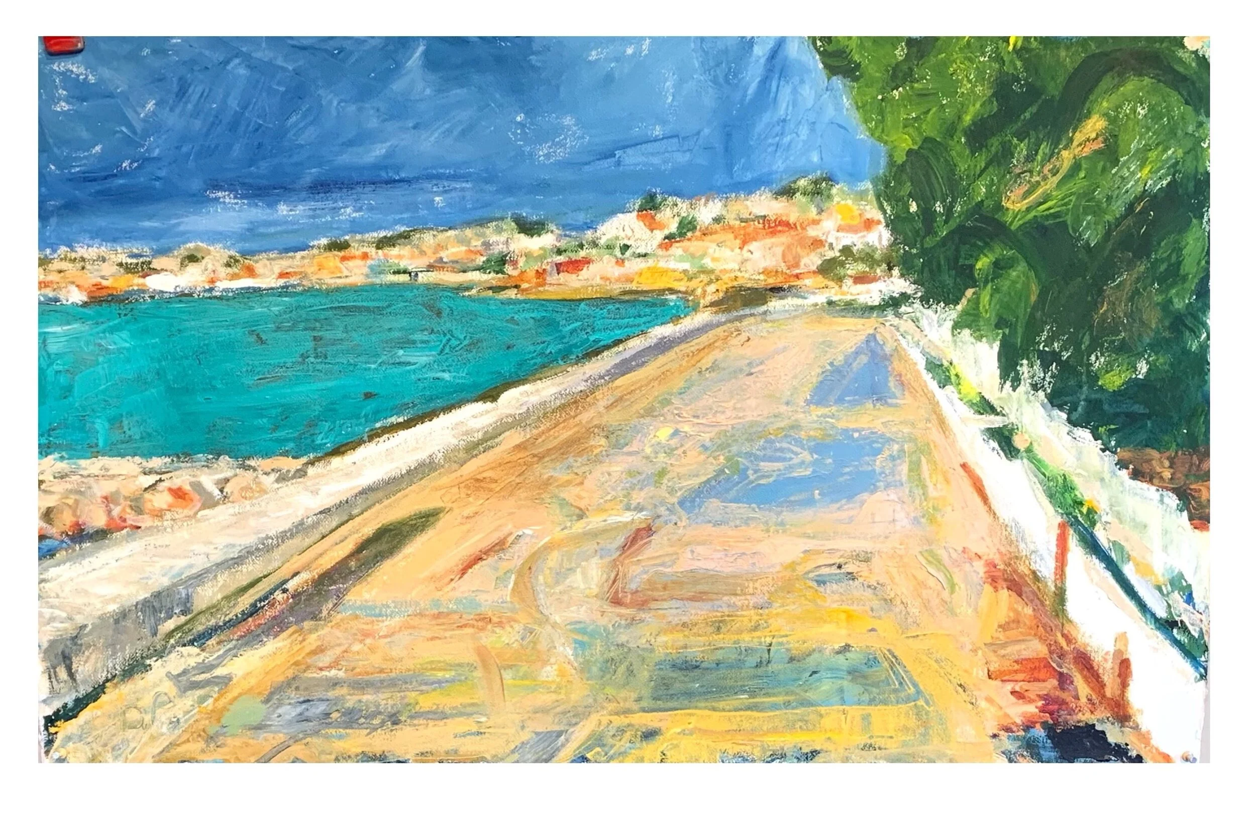 Las Villas Paseo, acrylic on d'Arches paper, 41" x 25.75"  SOLD