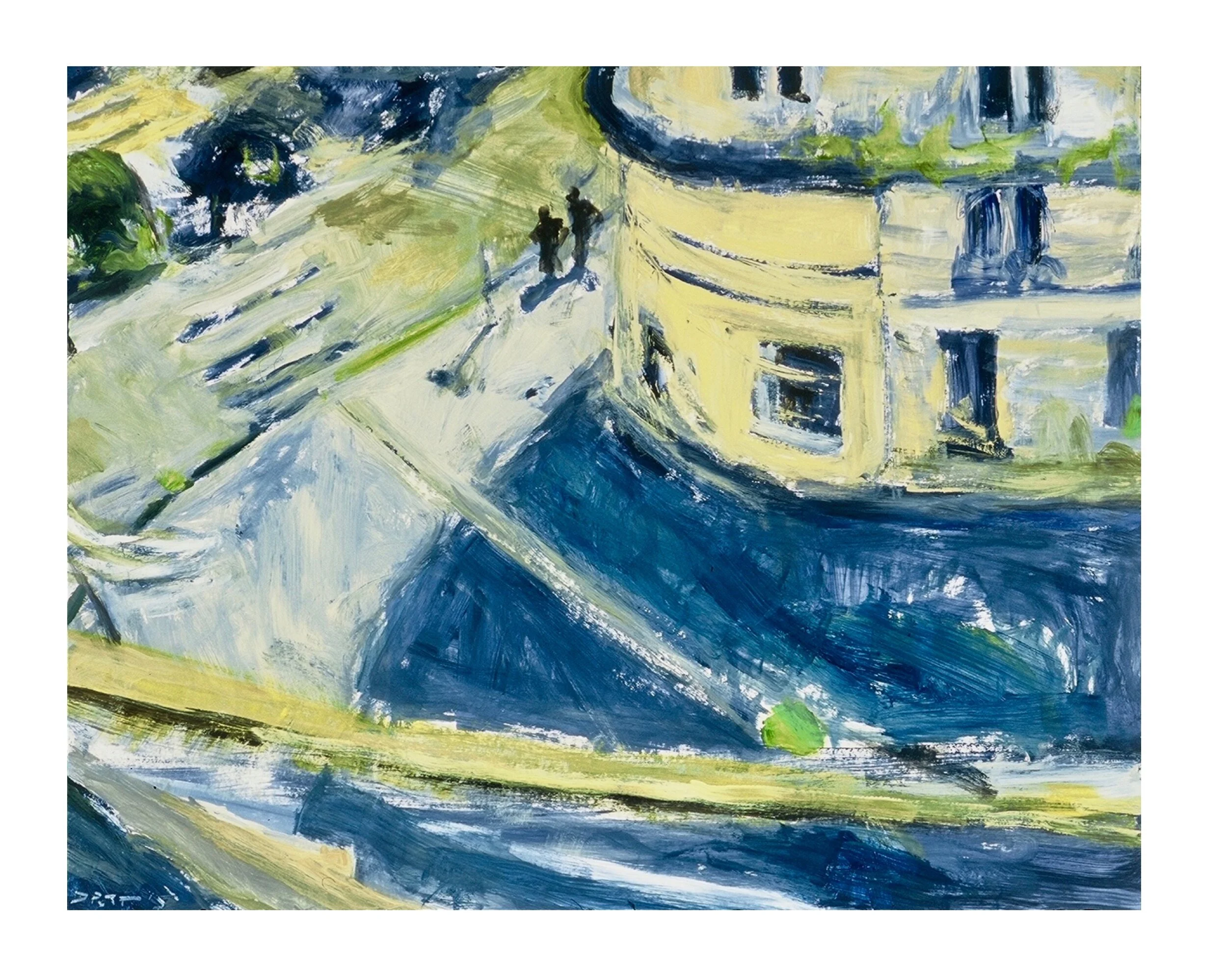 Paris Corner, acrylic on paper, 40" x 32" 