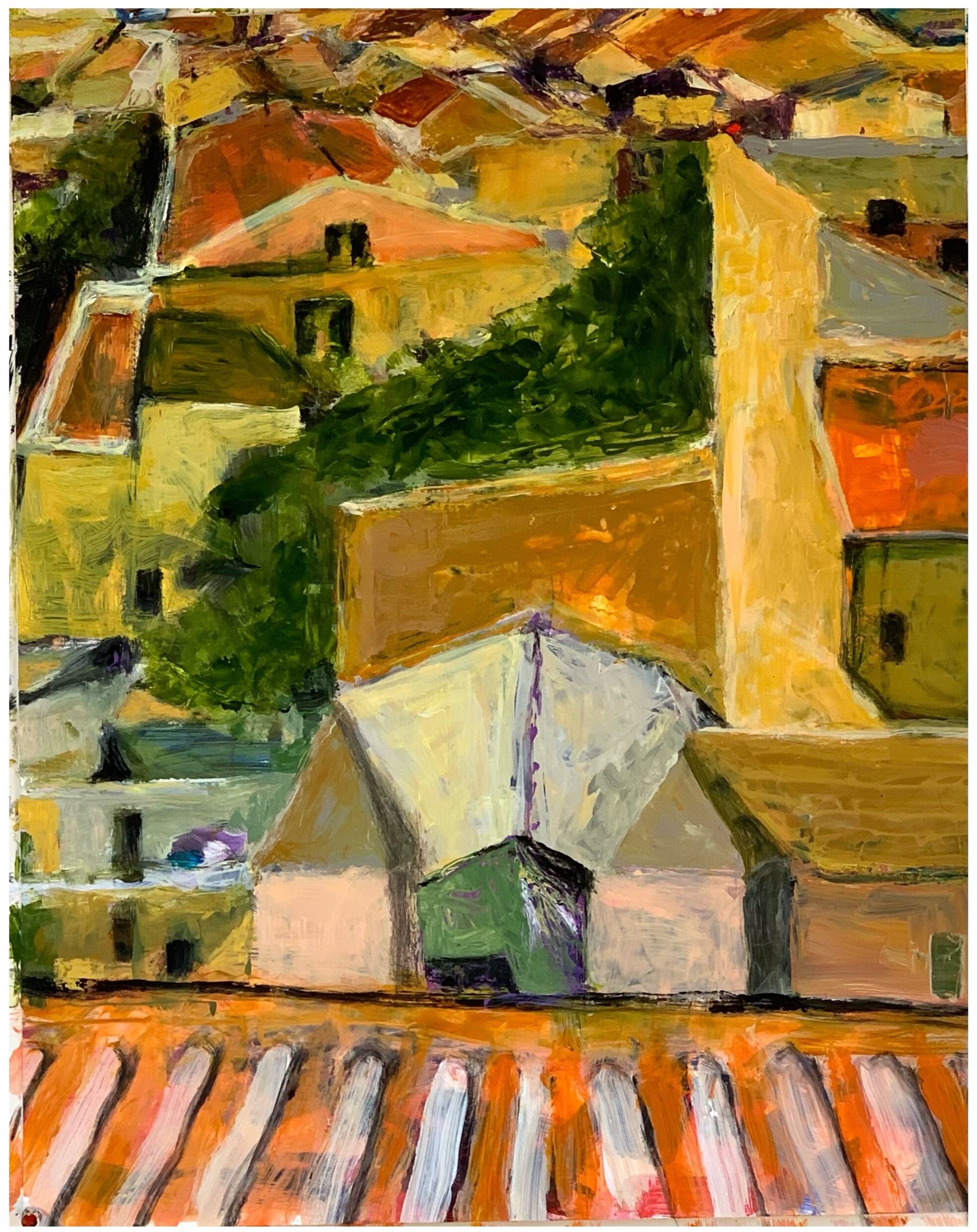 Palermo Rooftops, acrylic on paper, 18" x 24" SOLD 