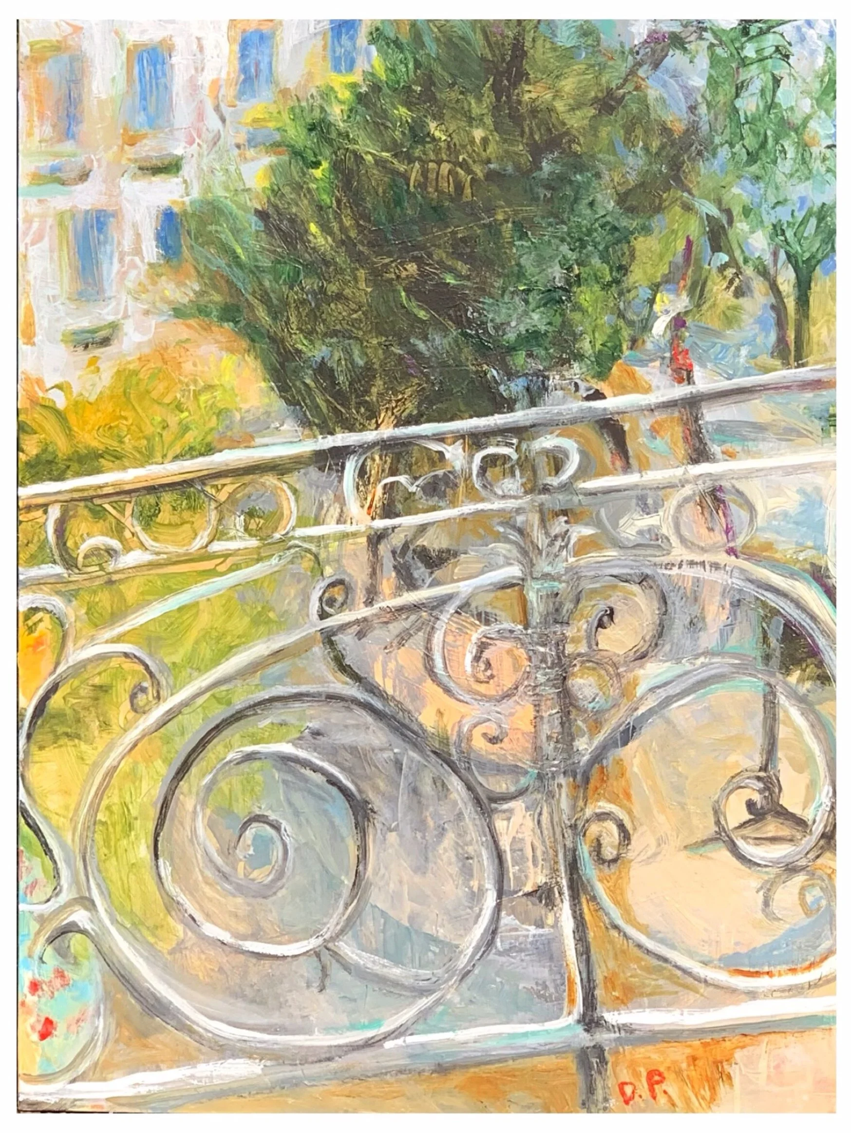 Salon de Provence, acrylic on birch board, 18" x 24" SOLD