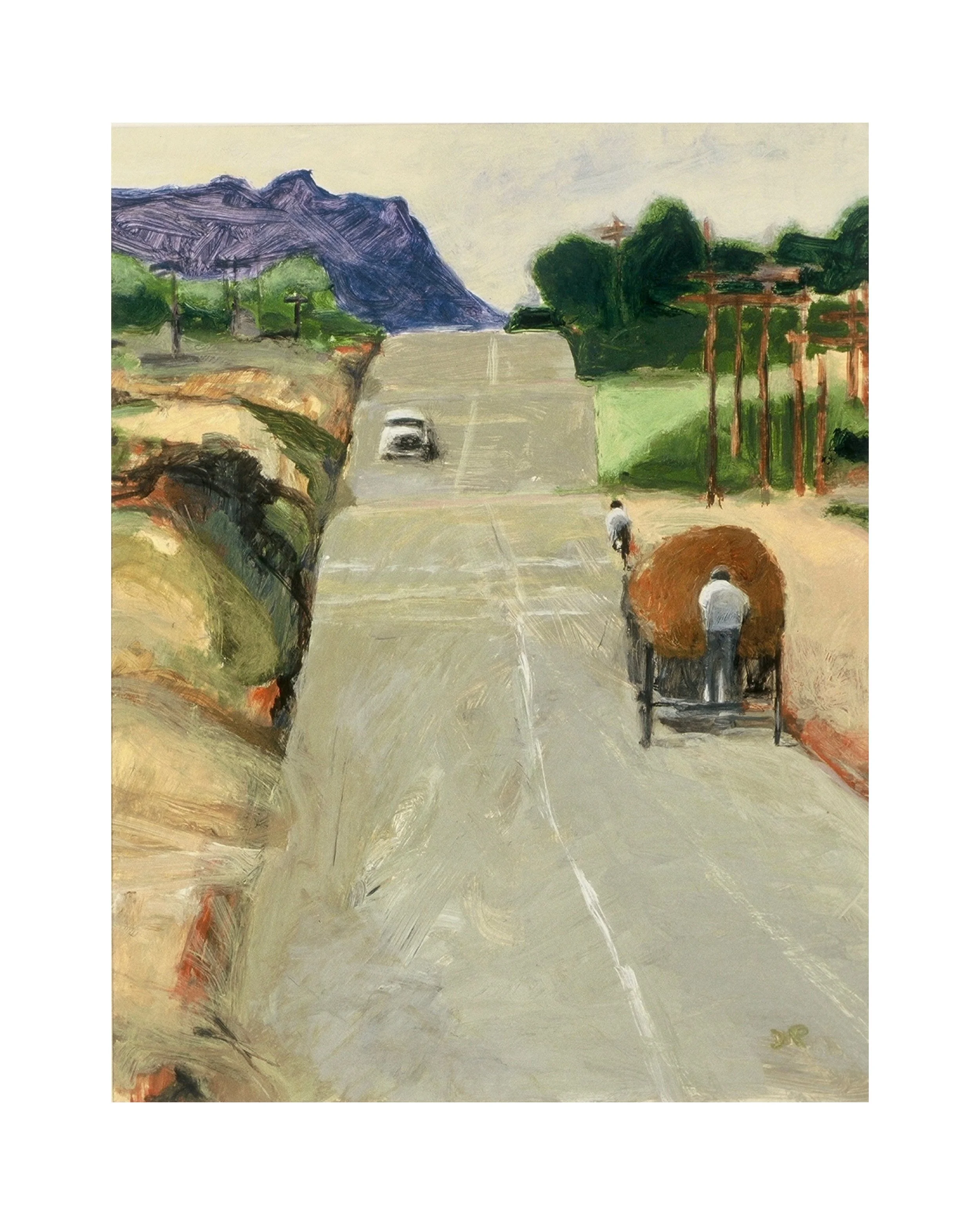 Hay Wagon, Southern Spain, acrylic on paper, 20" x 24" Sold