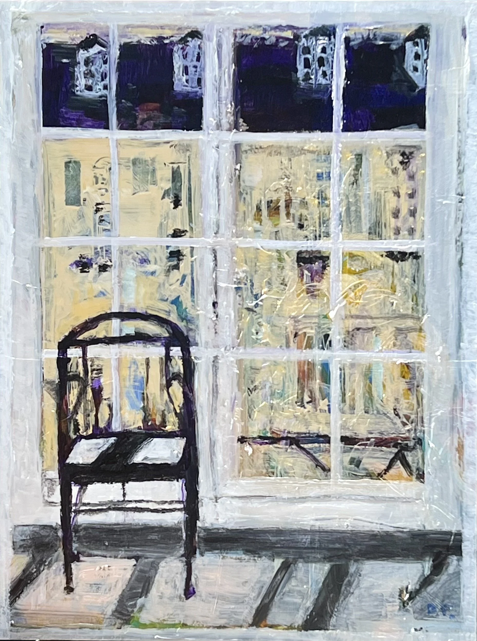Window & Black Chair, acrylic on board, 18" x 24" Unavailable