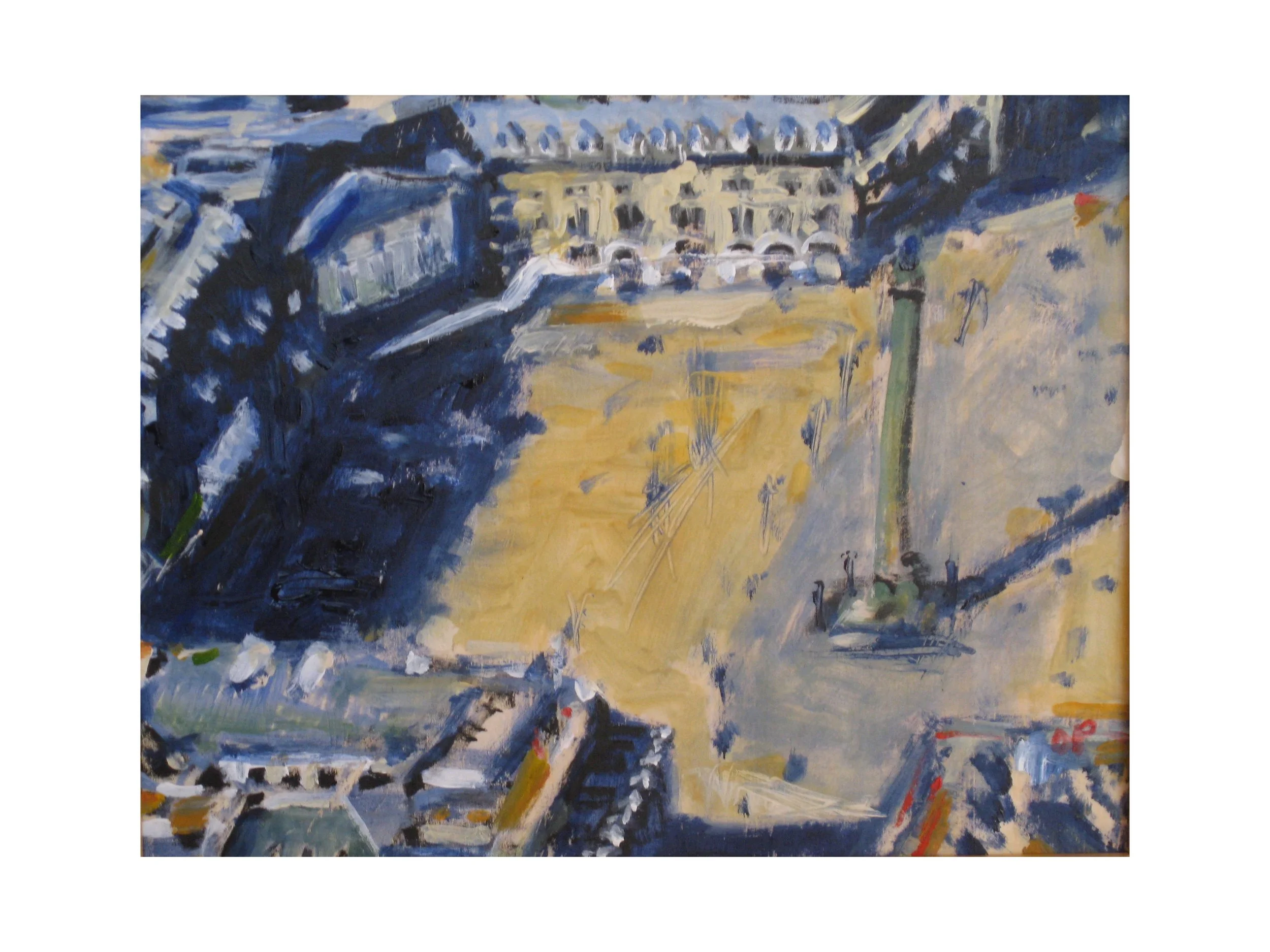 Place Vendome 2, acrylic on wood panel, 12" x 9" Sold
