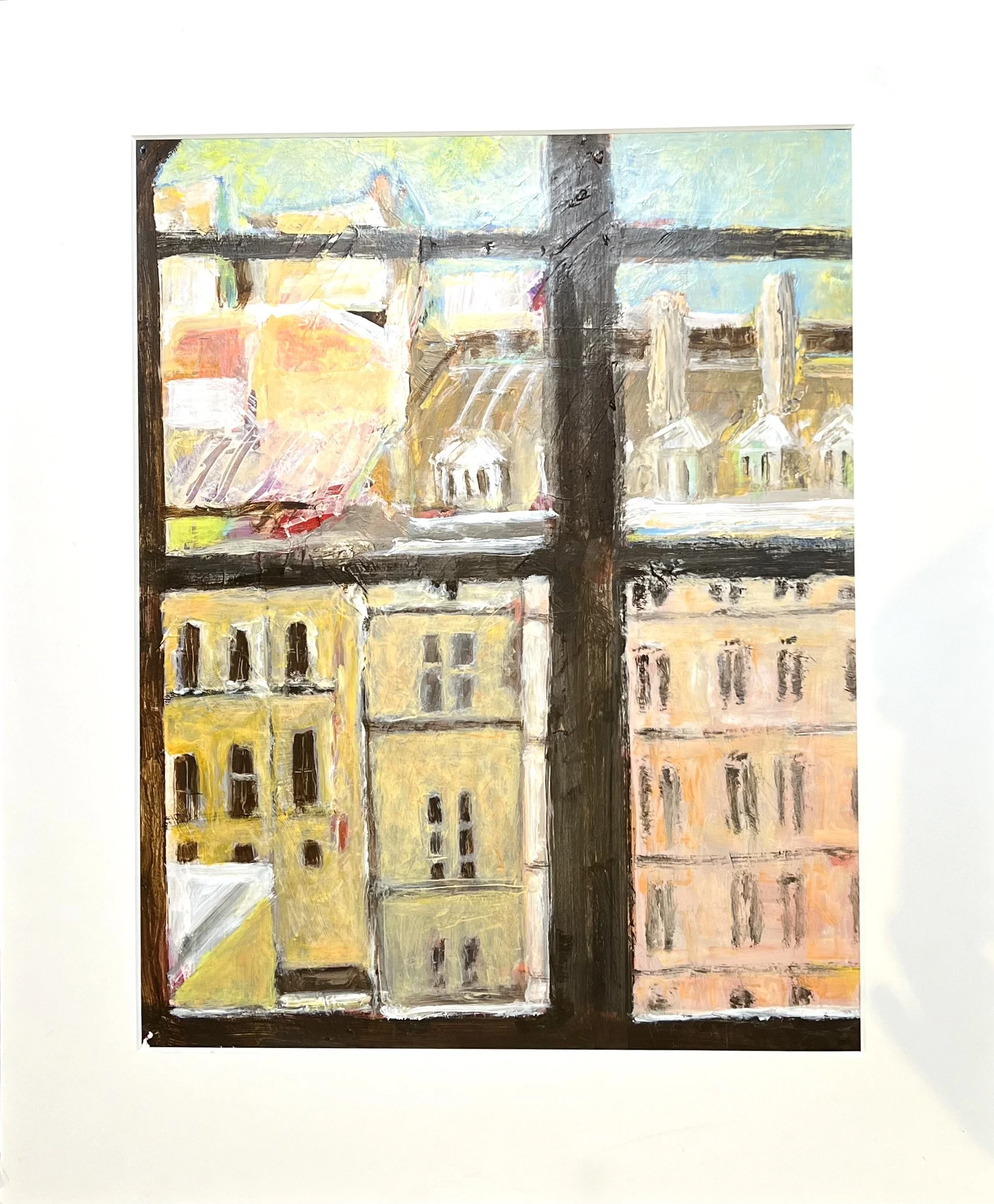 Paris Pink, acrylic on paper, 19" x 24"