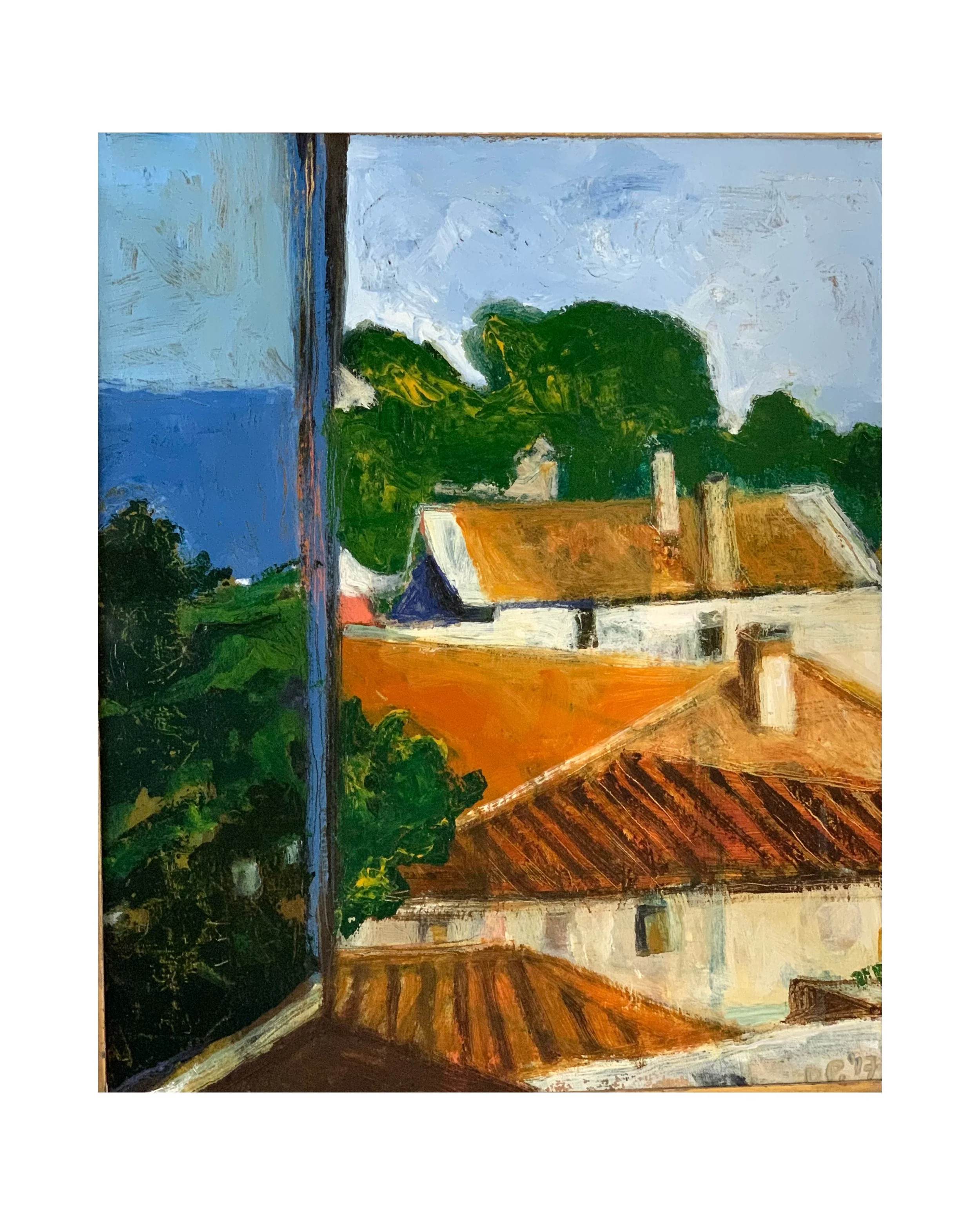 Playetas Roofs, acrylic on canvas, 20" x 24.5" Unavailable