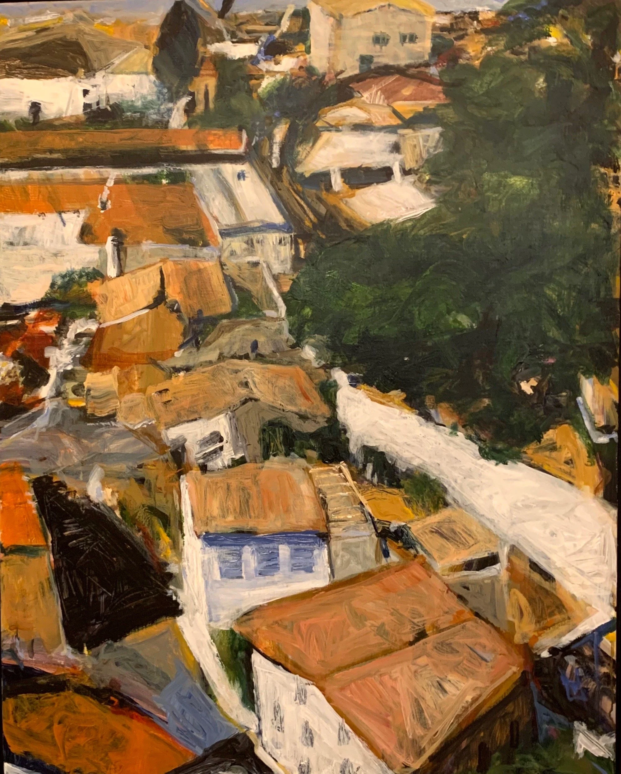 Rooftops, France, Acrylic on Canvas, 30" x 40", unavailable