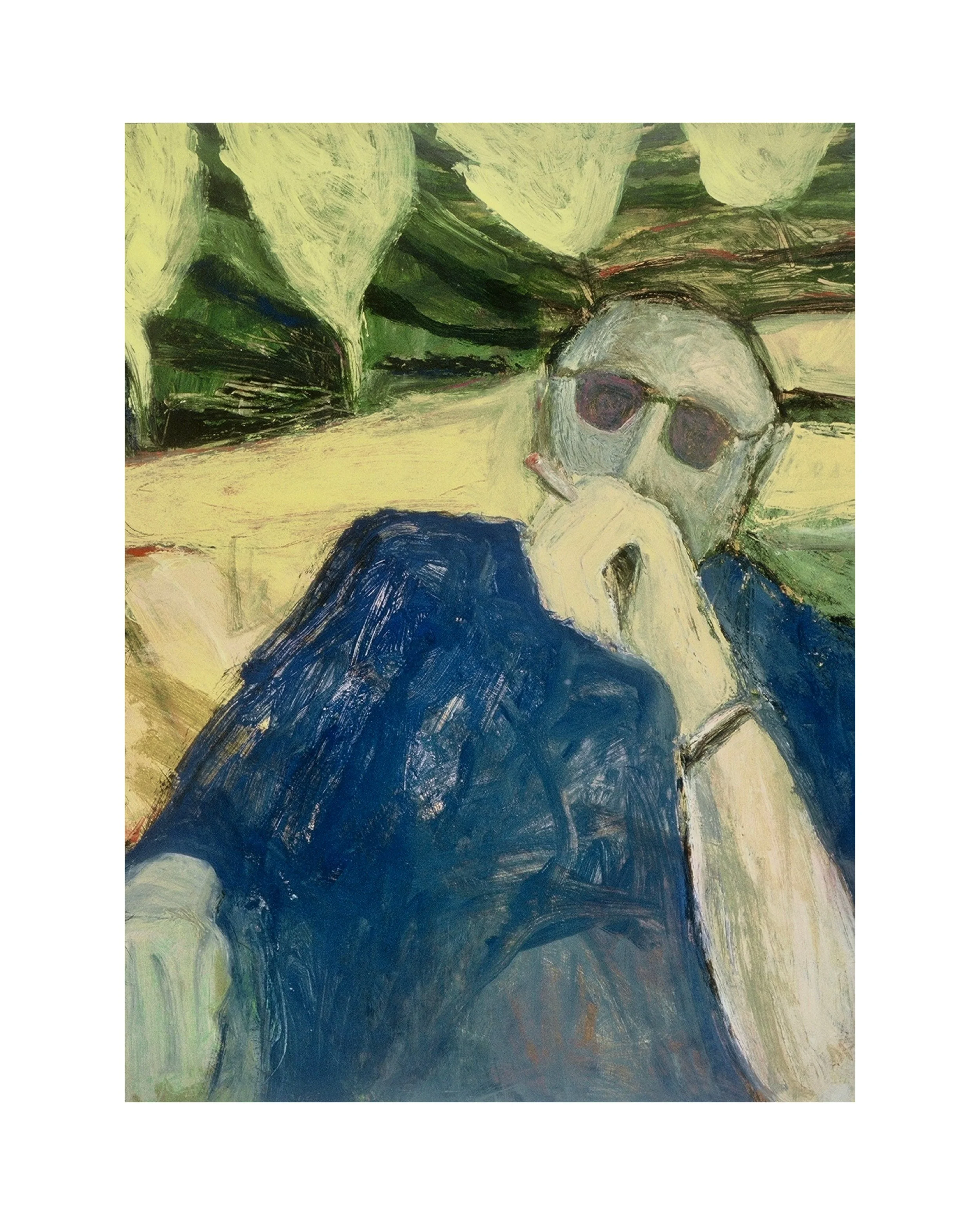 Smoking Man, acrylic on paper, 20" 24" Unavailable