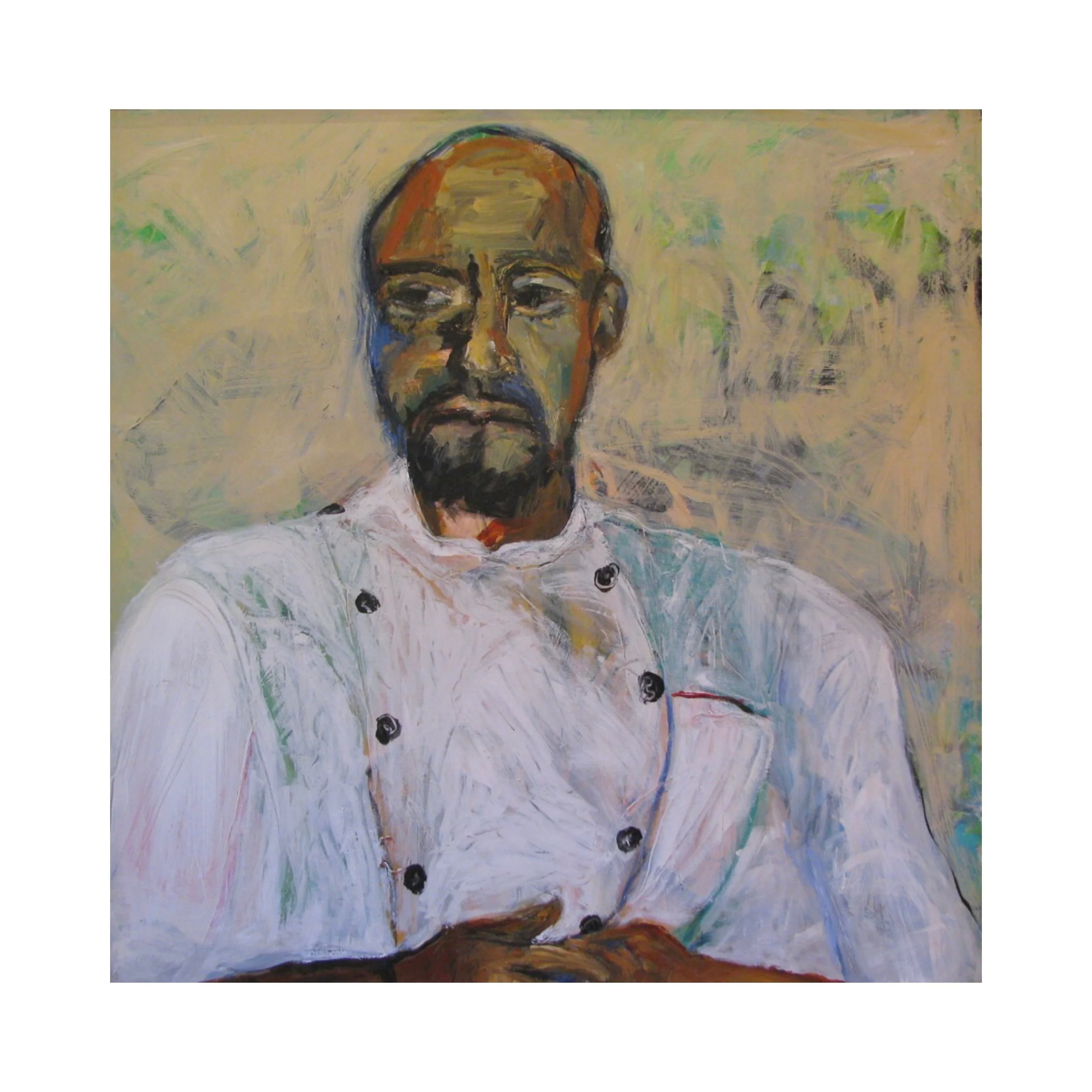 Chef, acrylic on canvas, 40" x 40" Sold