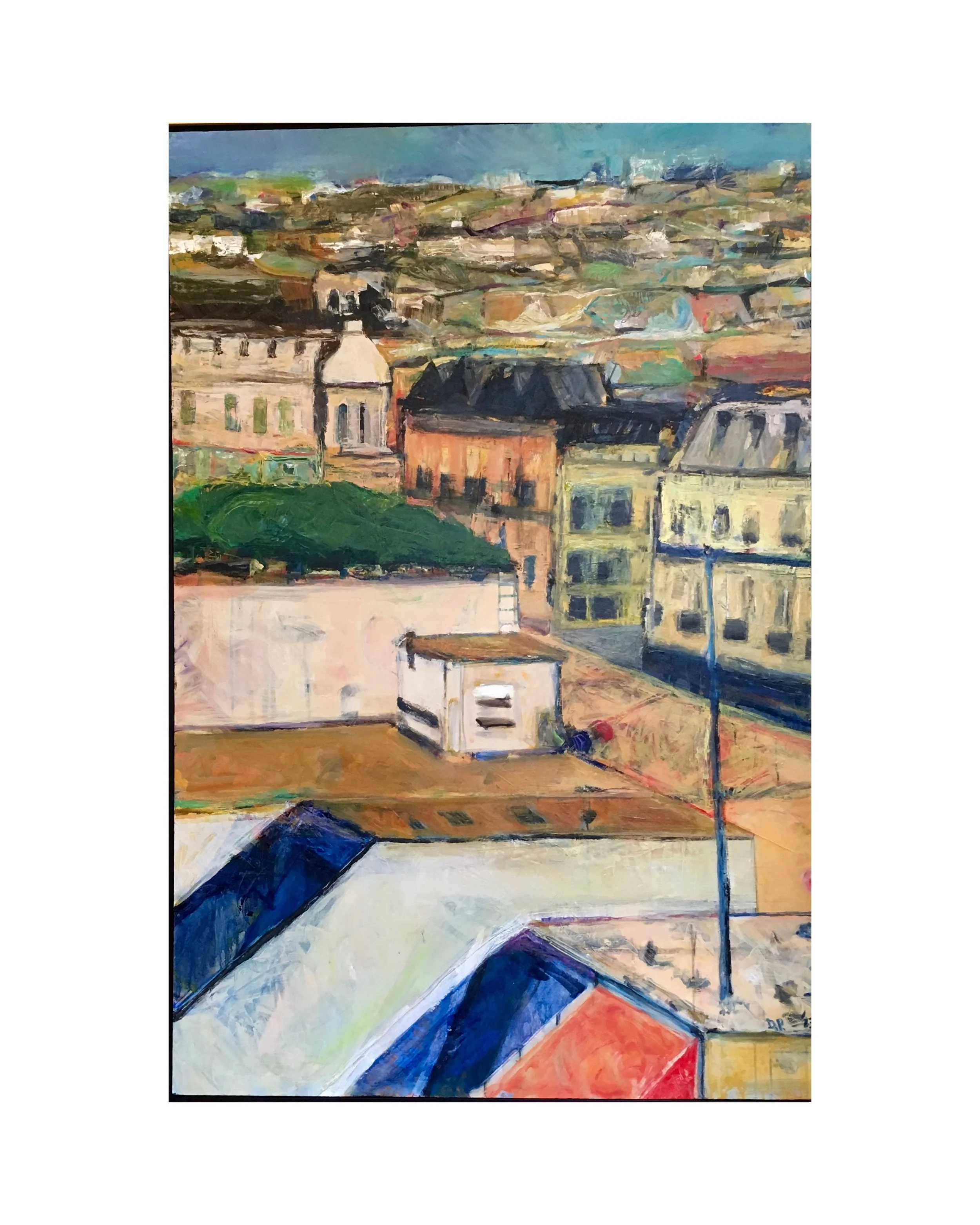 Paris Skyline, acrylic on linen, 42" x 58" Sold