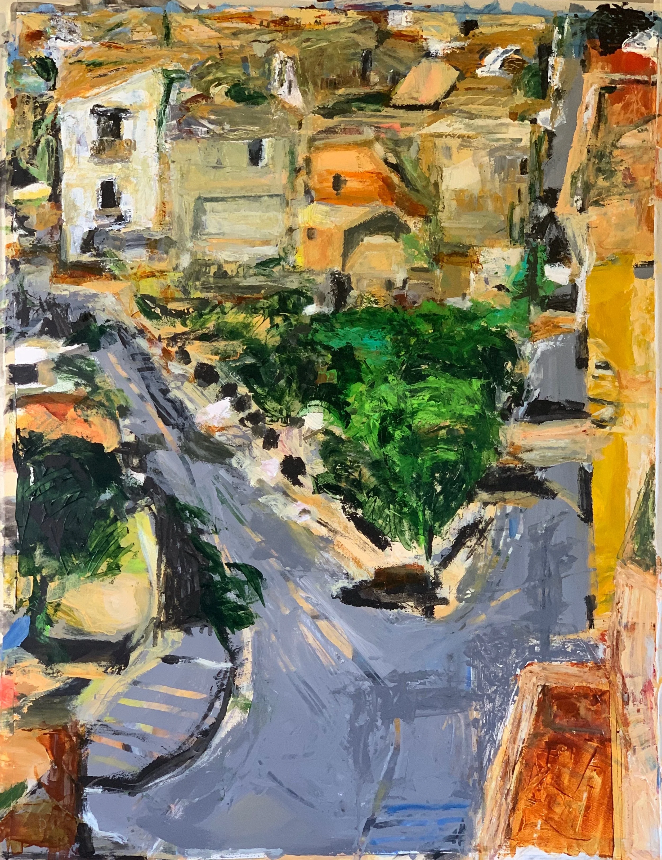 Palermo Balcony, Acrylic on d'Aches Paper, 36"x 46"   SOLD