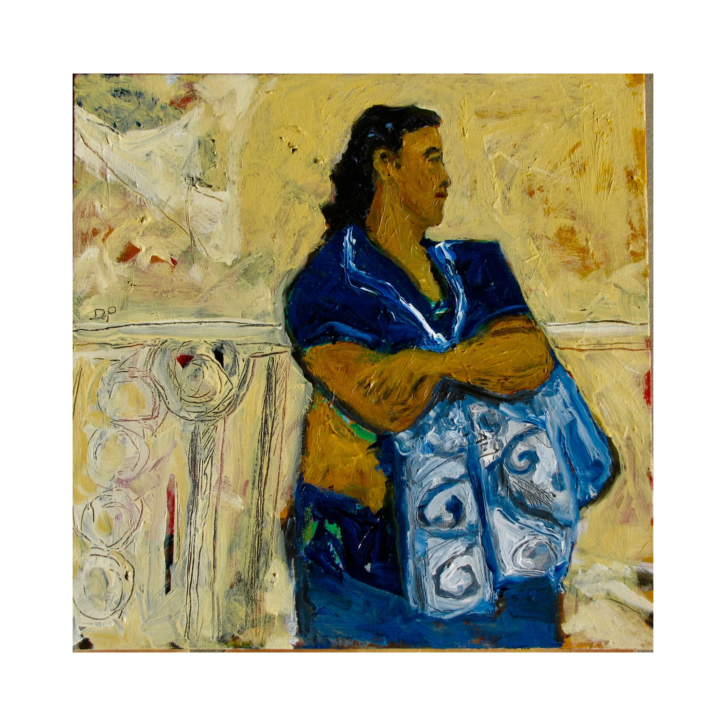 Mexican Bus Stop, acrylic on canvas, 16" x 16" Unavailable