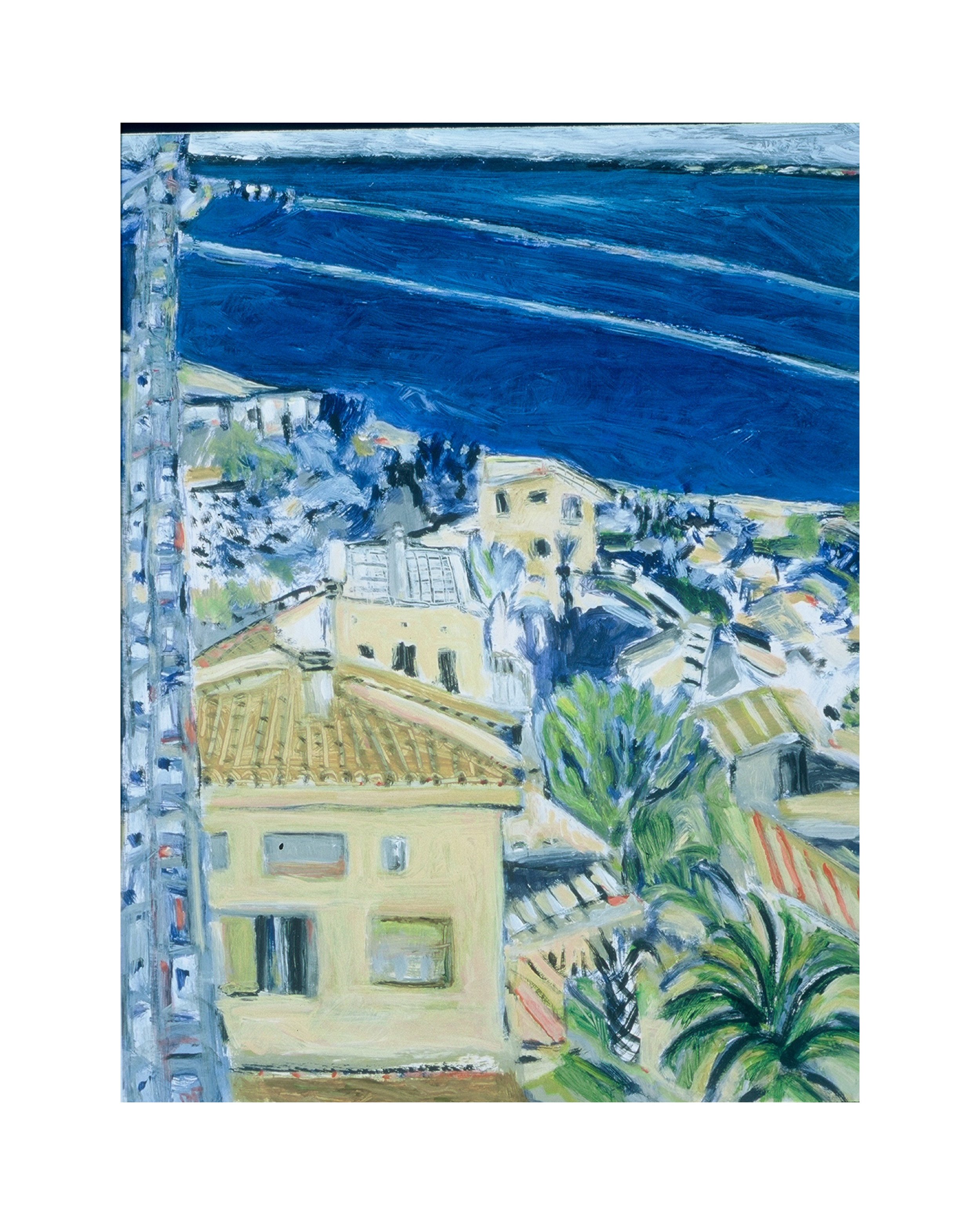 Blue Beachfront, acrylic on paper, 20" x 24" Sold