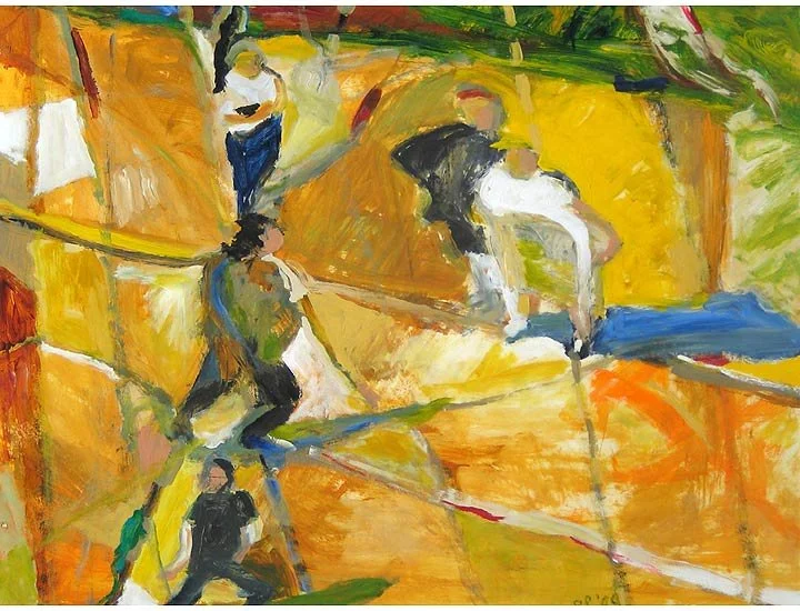 Crowd No. 3, acrylic on paper, 40" x 32" Sold