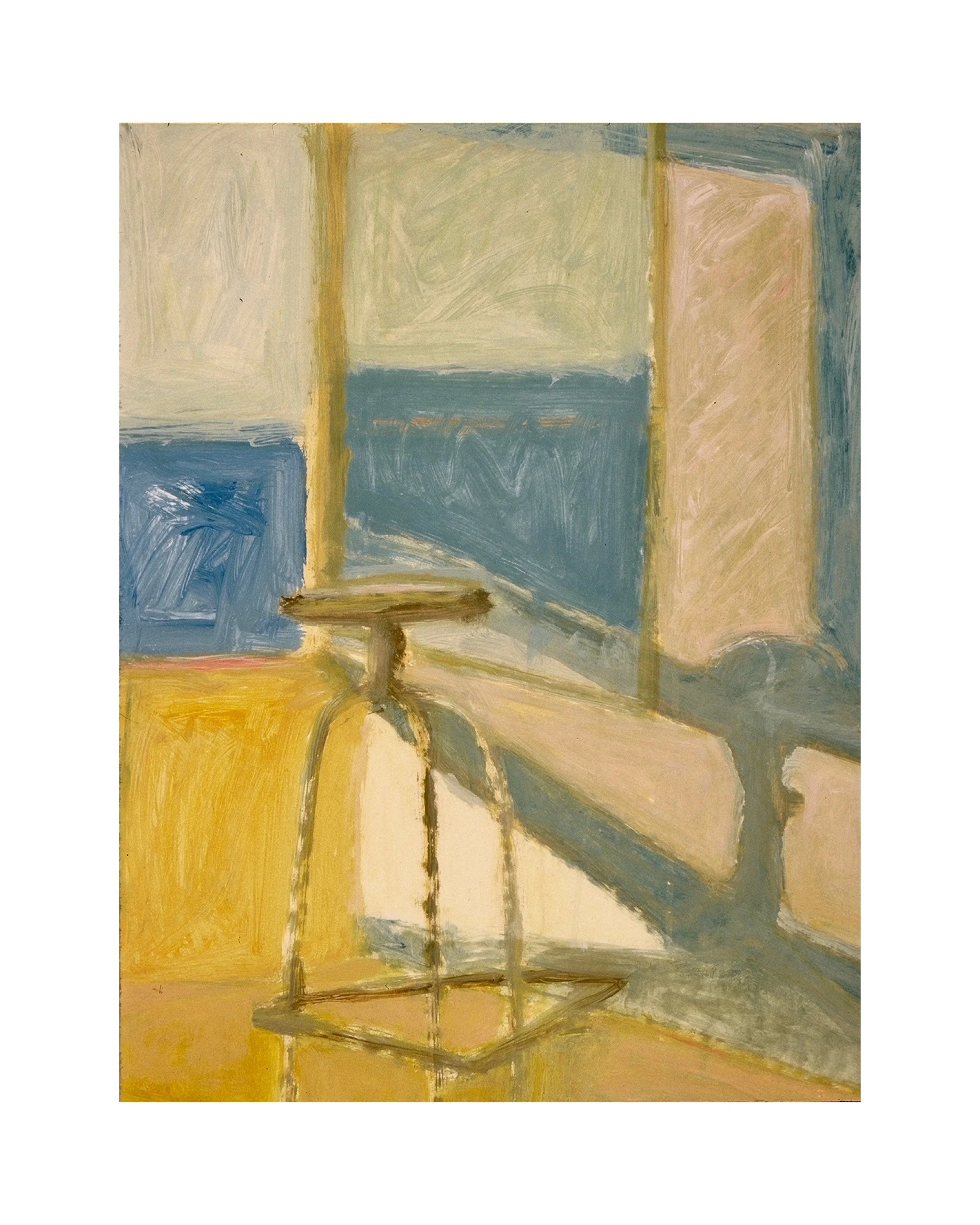Studio Window, with Stool, acrylic on paper, 20" x 24" Sold
