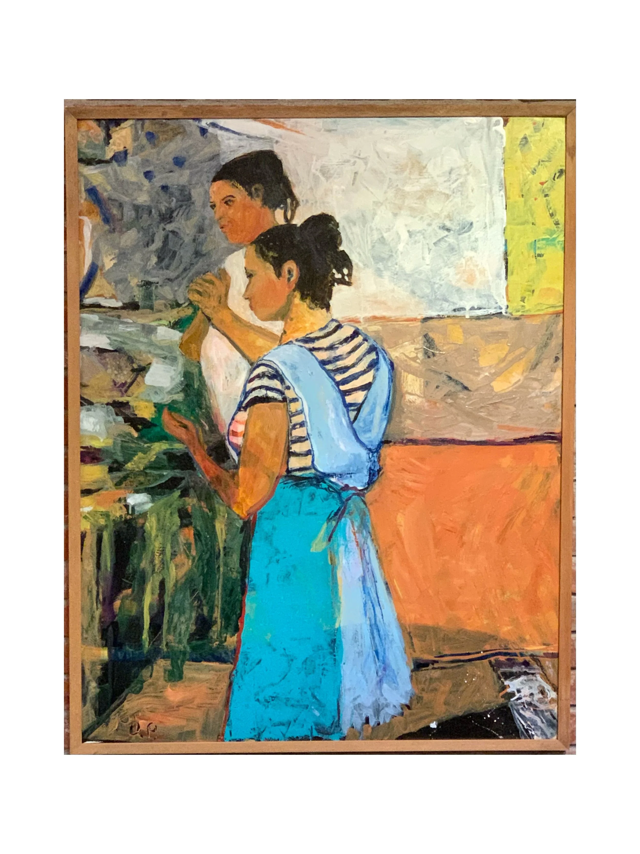 Two Spanish Maids, acrylic on board, 35" x 48" Unavailable