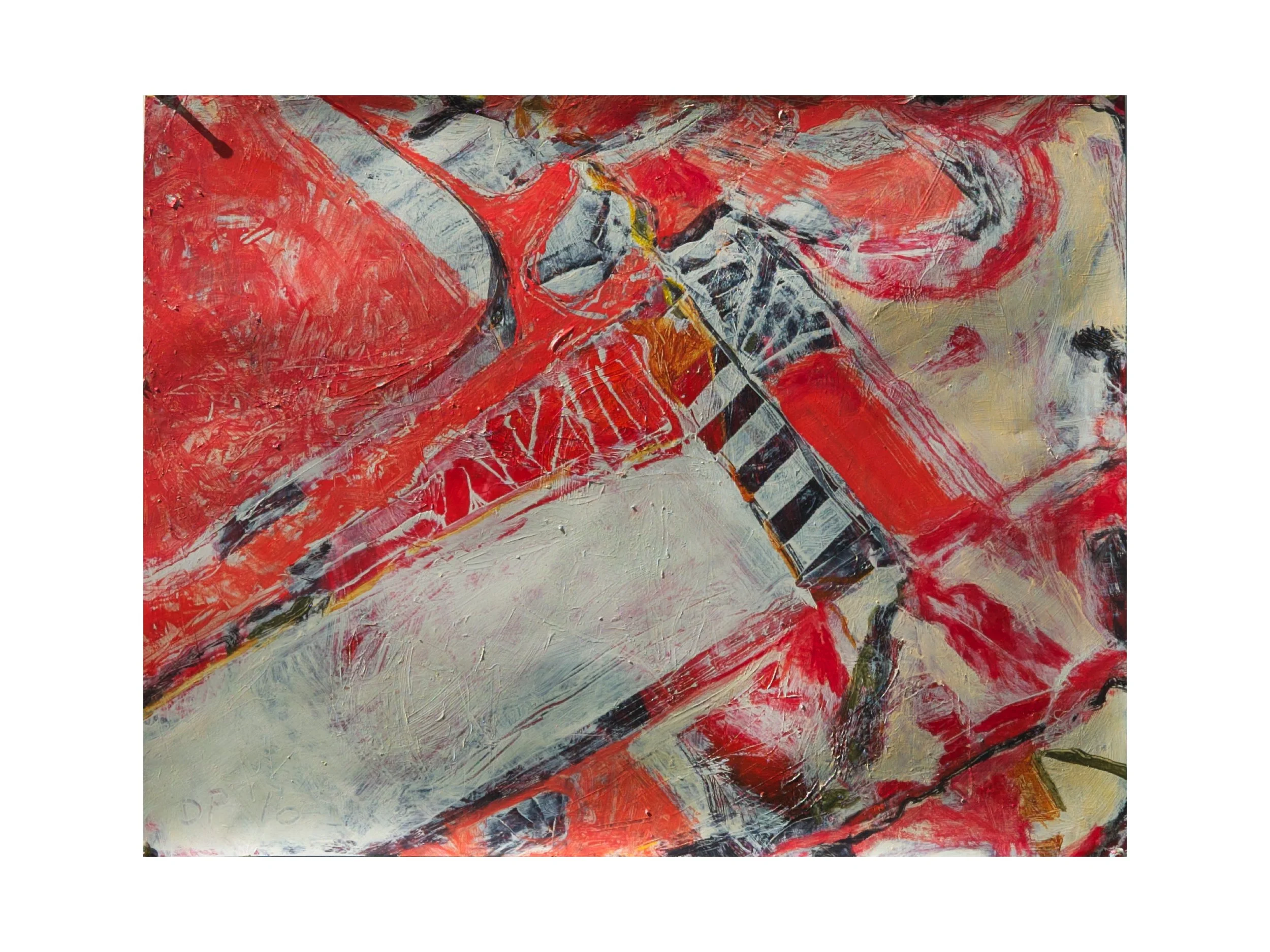 Red Abstract, acrylic on paper, 24" x 20" Unavailable