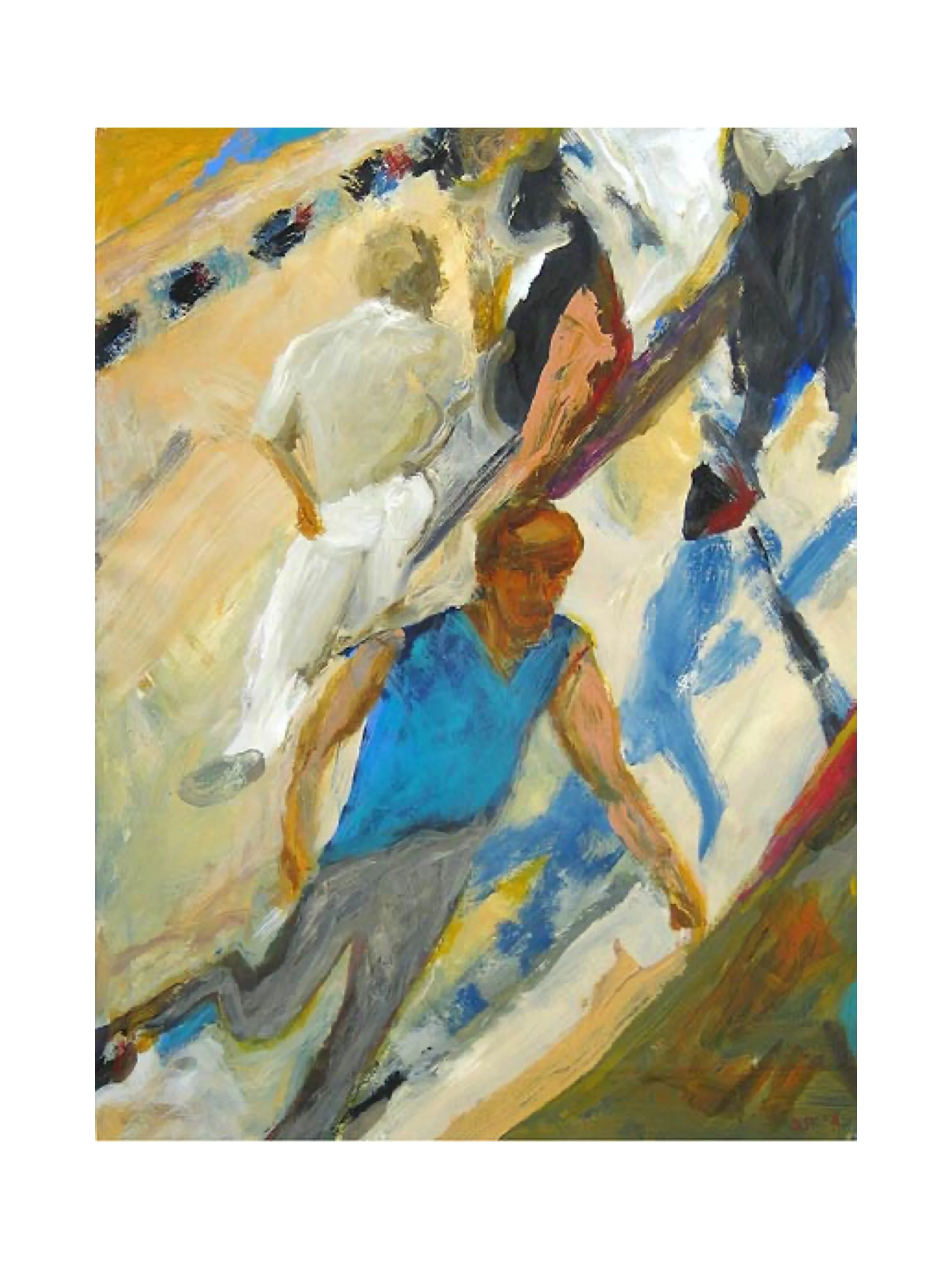 Crowd No. 1, acrylic on paper, 30" x 40"