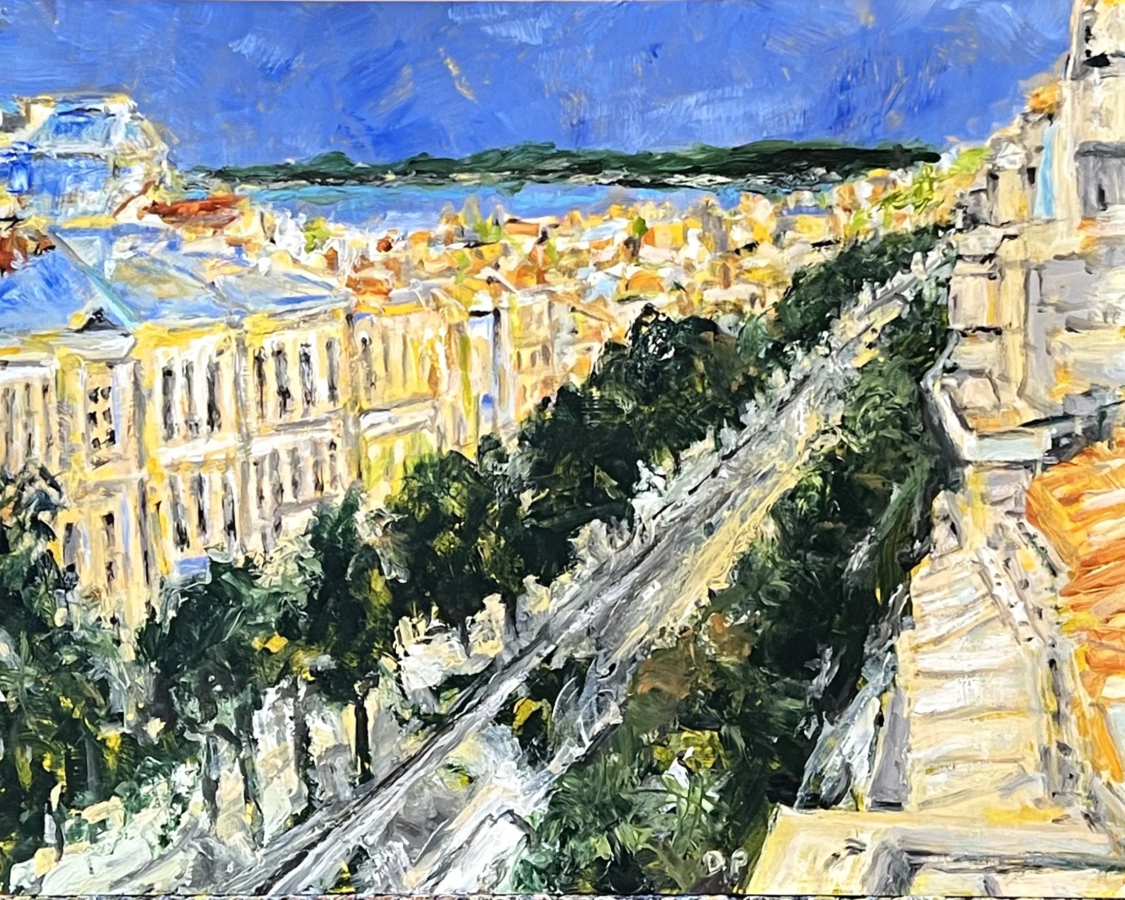 Bordeaux Street, Acrylic on Paper, 24" x 19"