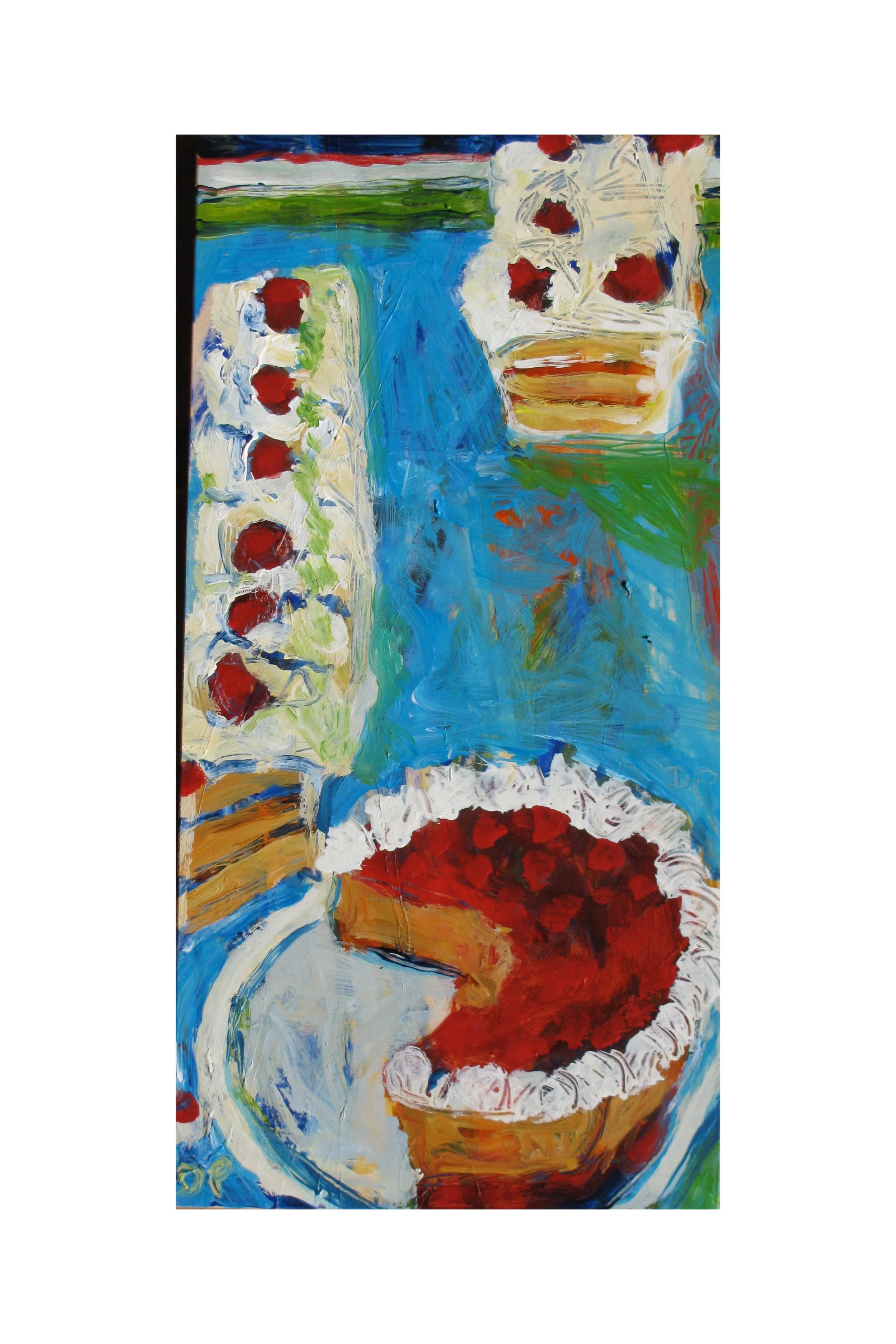 Mexican Cakes, acrylic on wood panel, 8" x 11" Unavailable
