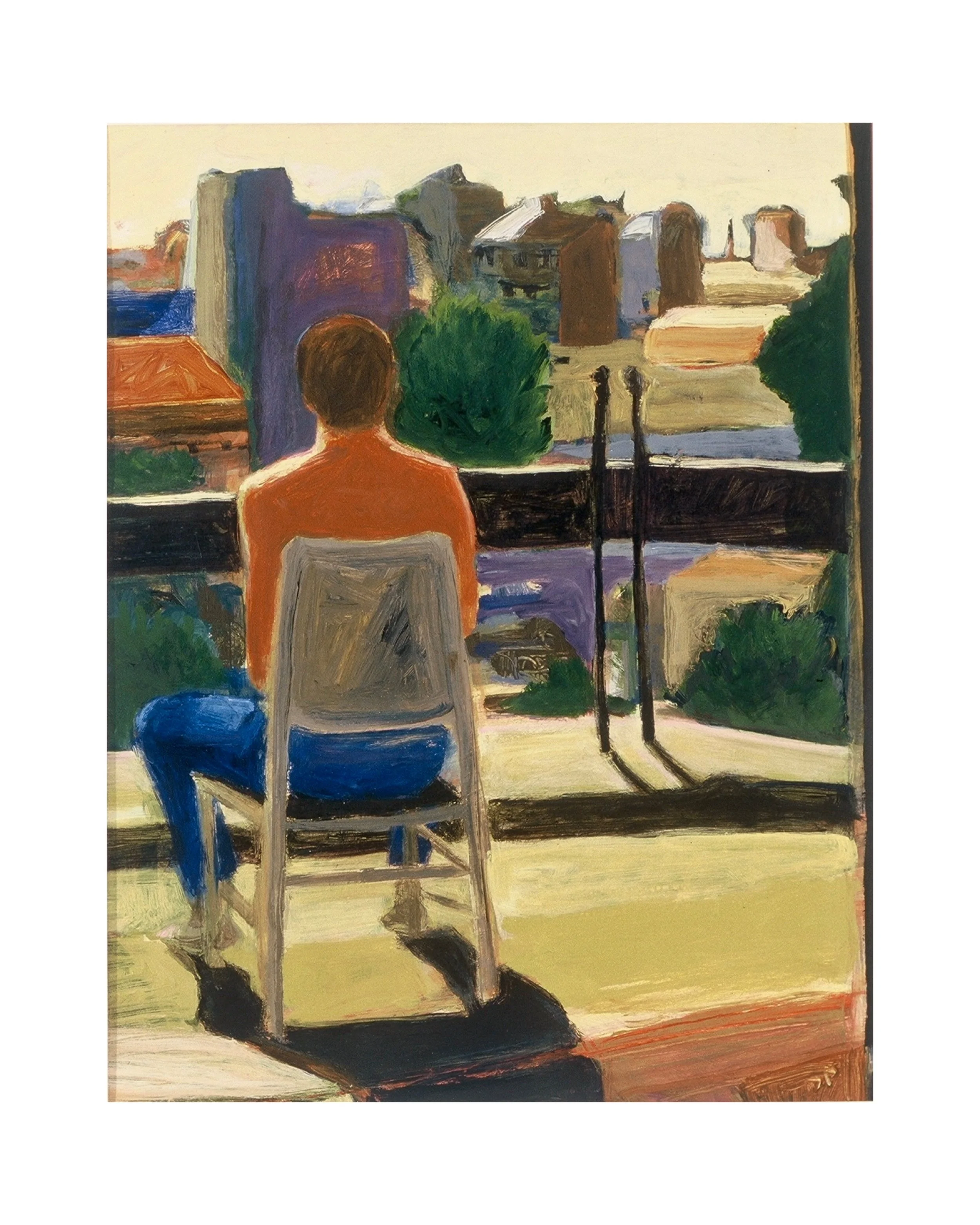 Madrid Self Portrait, acrylic on paper, 20" x 24" Sold