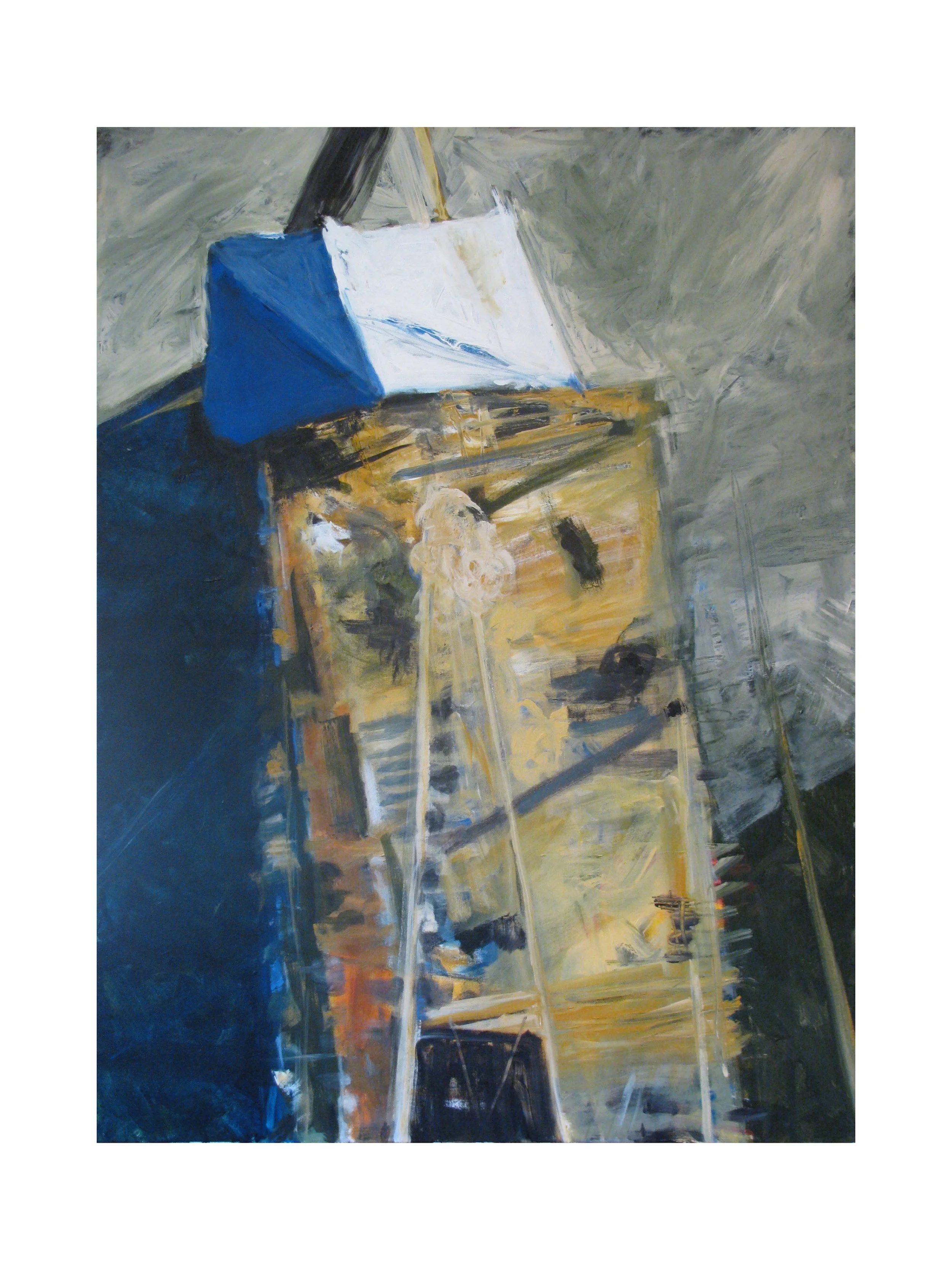 Grey Sand, Blue Raft, acrylic on canvas, 36" x 48" Unavailable