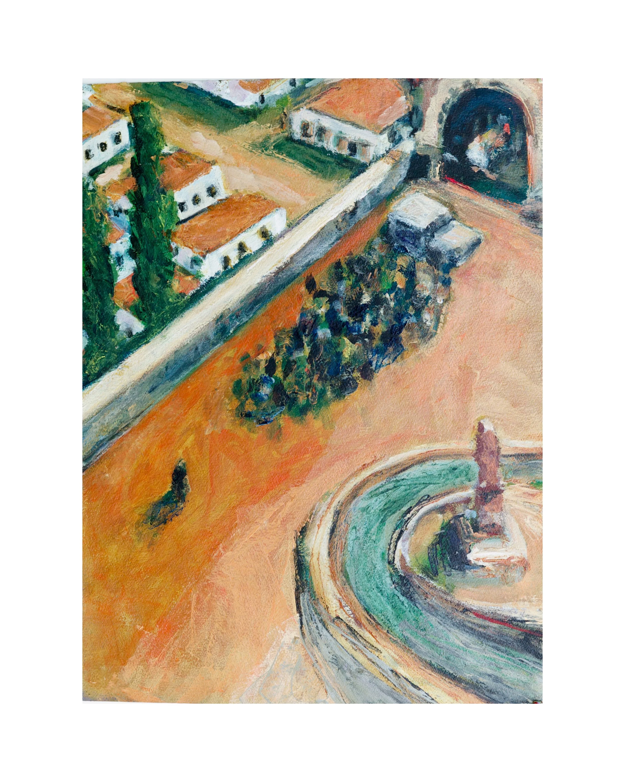 Funeral at Villafàmes, acrylic on paper, 20" x 24" Unavailable