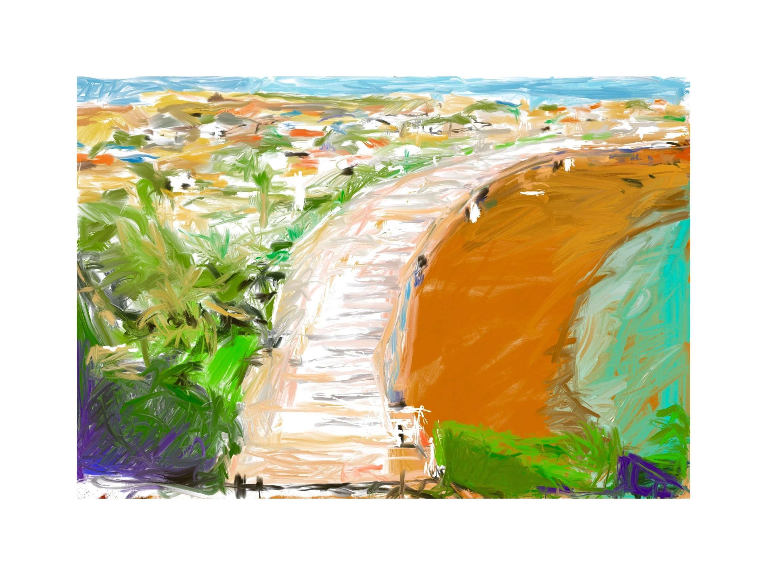 Playetas Cove, acrylic on paper, 20" x 24" 